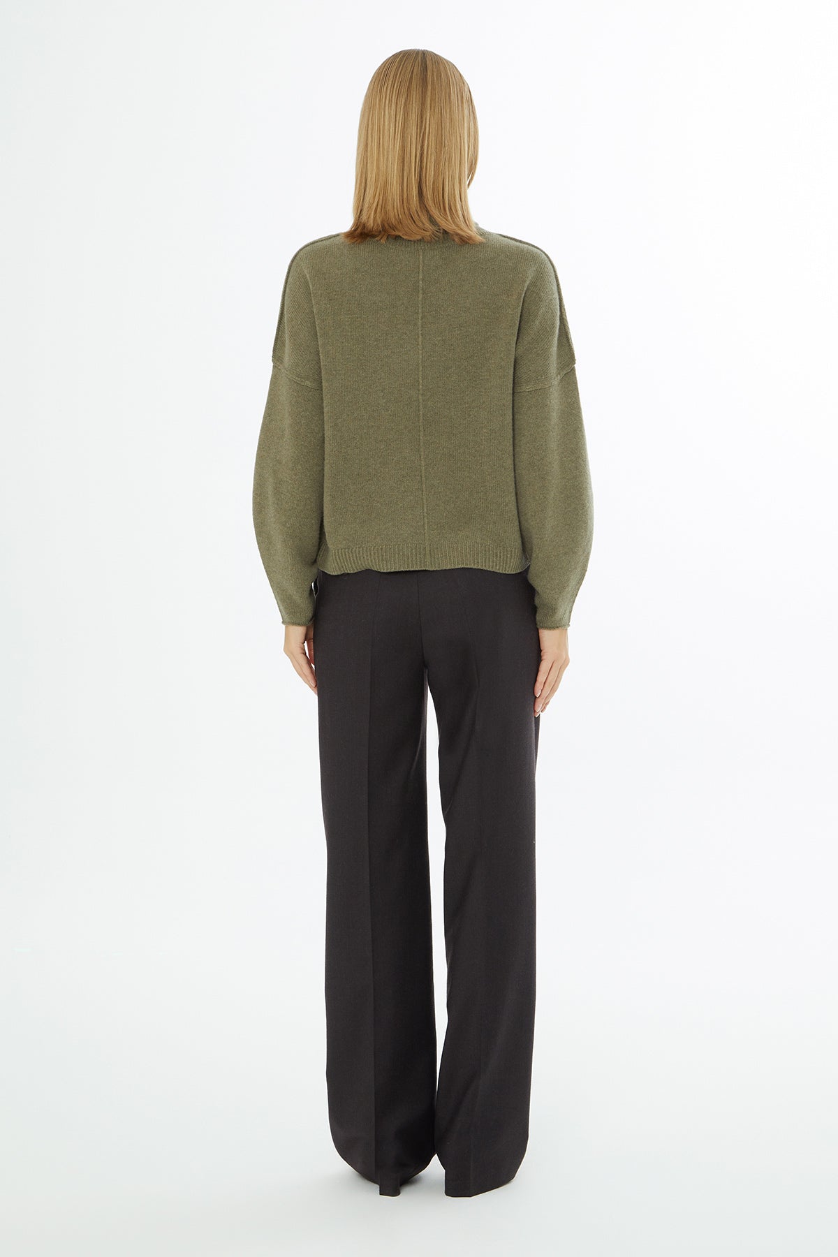 Green Long-Sleeve Turtleneck Sweater