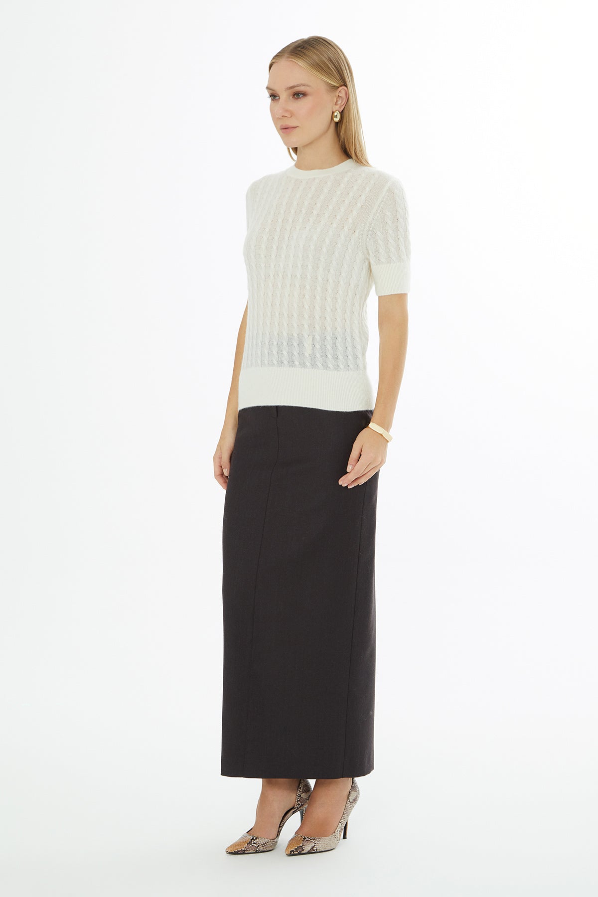 Crew Neck Short Sleeve Sweater N