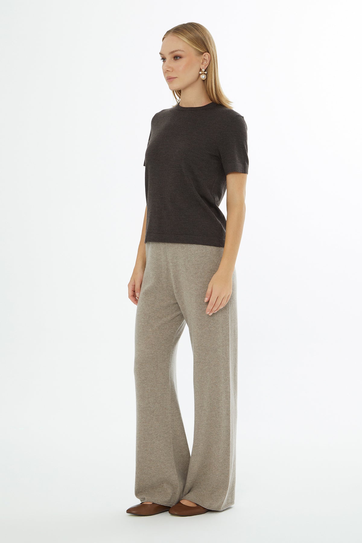 Brown Round-Neck Blouse