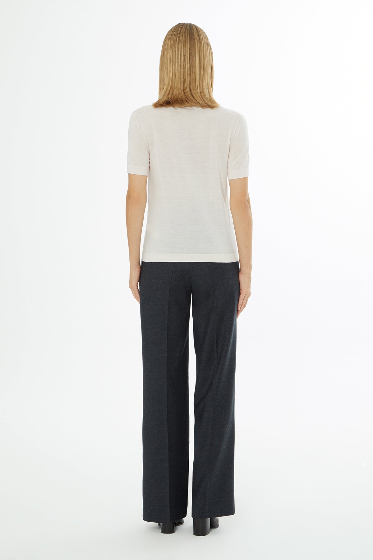 Pink Round-Neck Short-Sleeve Blouse