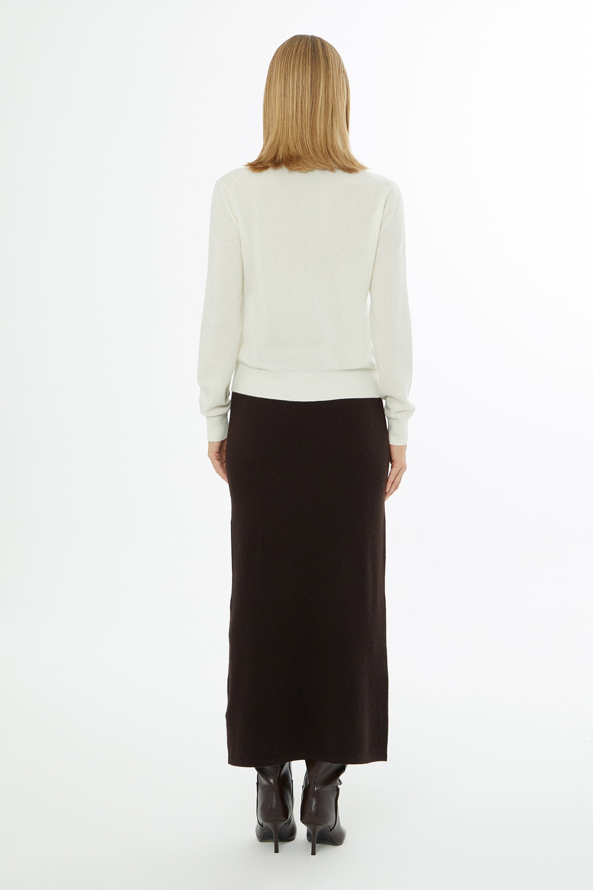 Ecru Sweater with Shirt Collar