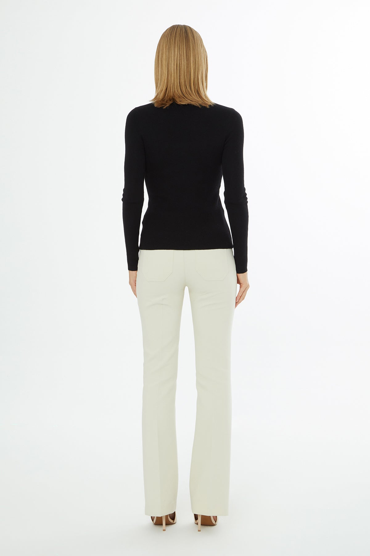 Black High-Neck Knit Sweater