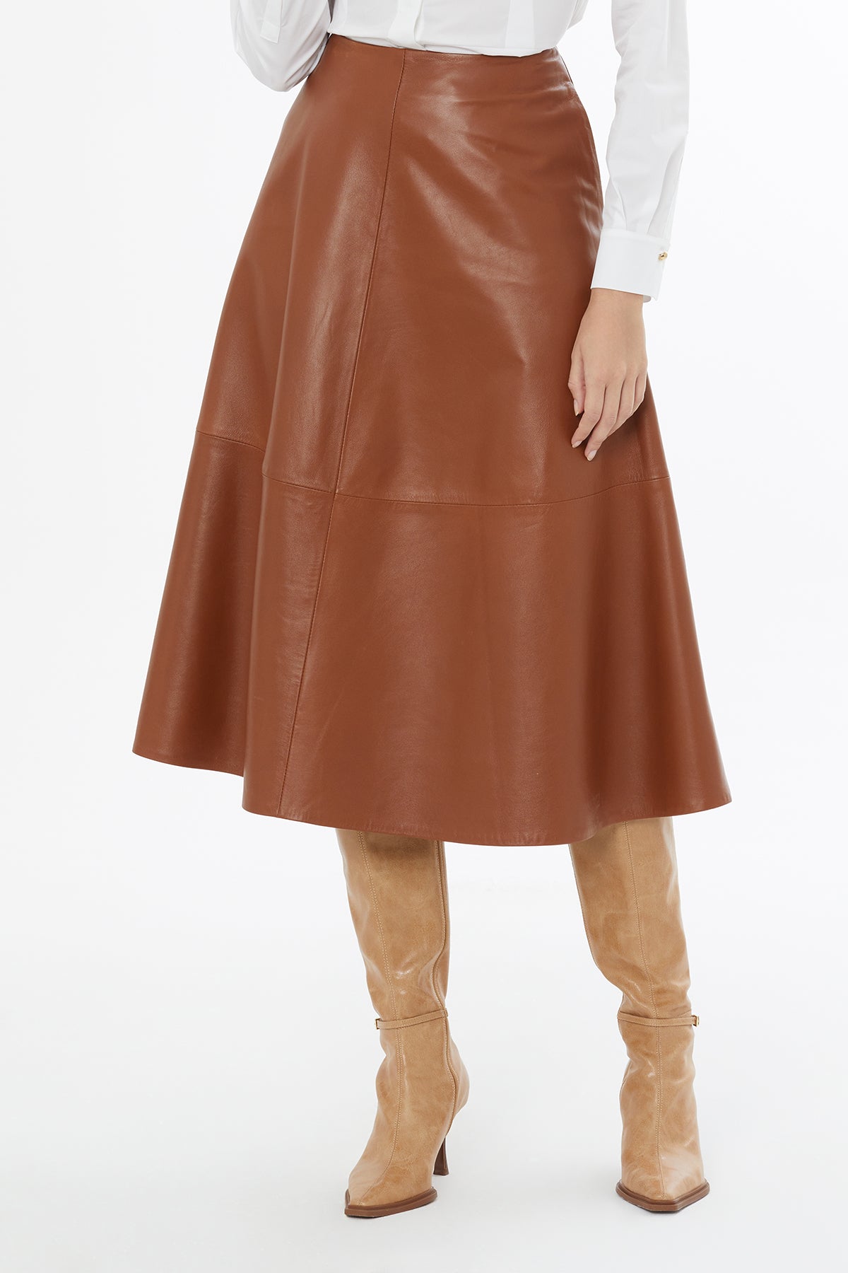 Flared Skirt with Back Zipper Closure N