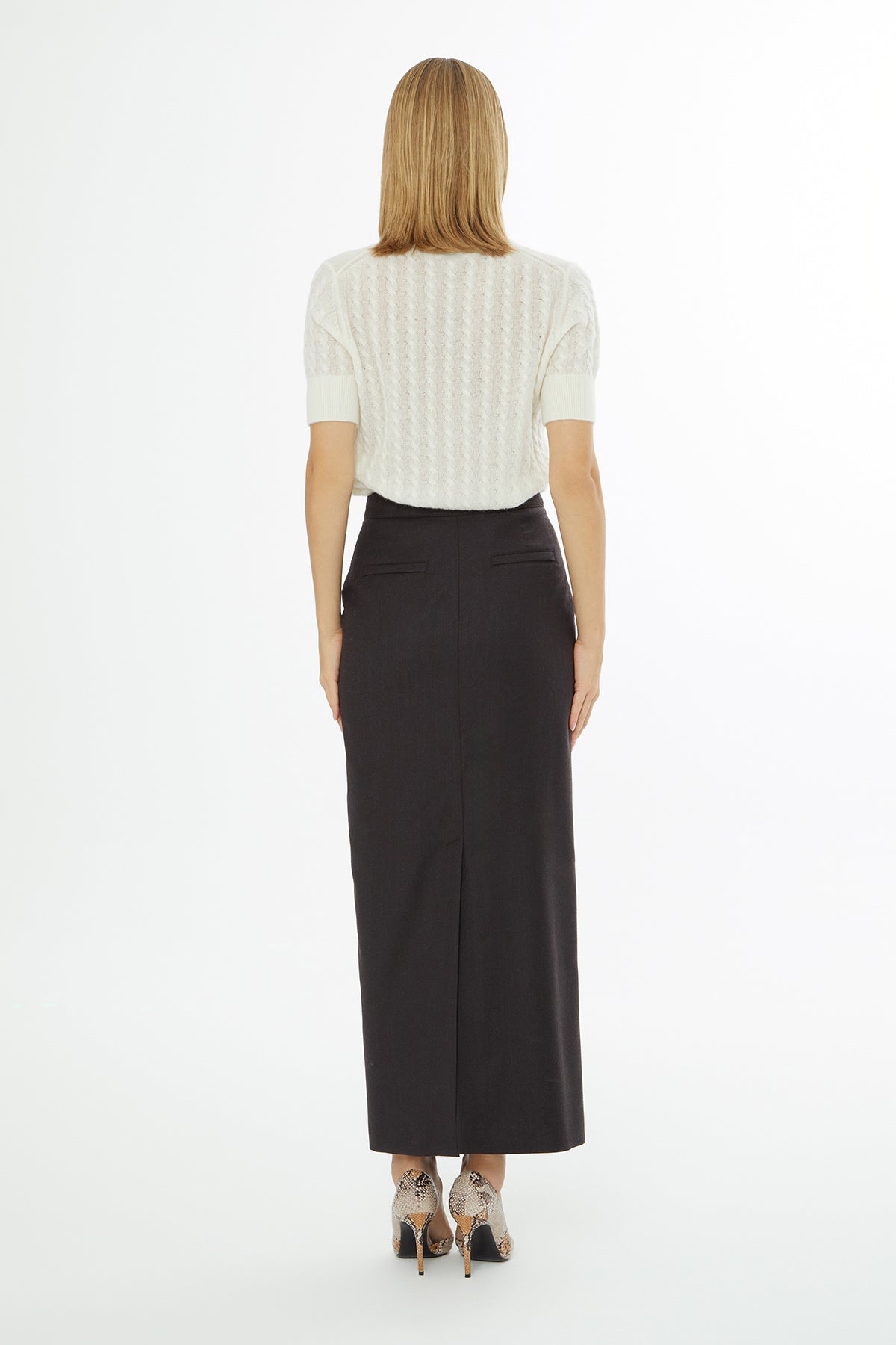 Brown Maxi Skirt with Waist Detail