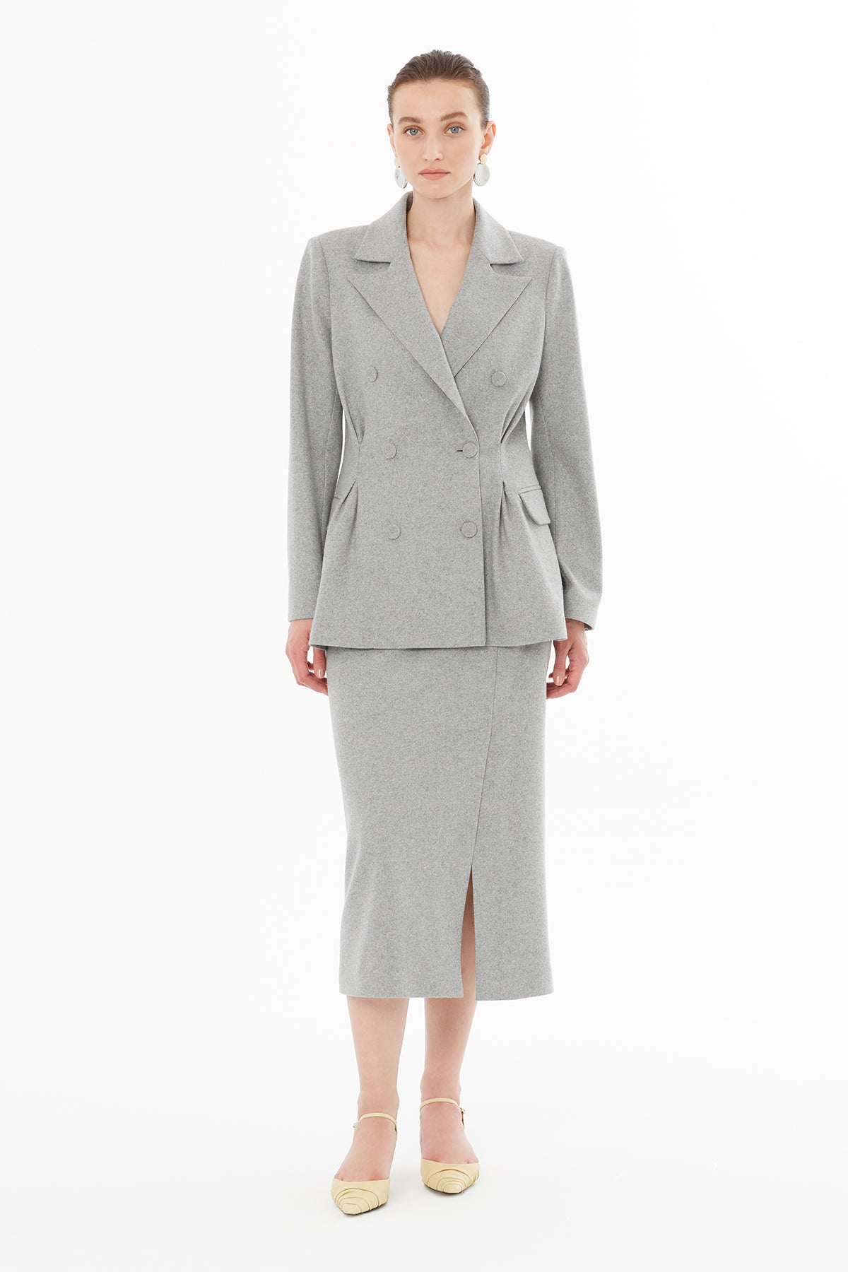 Double-Breasted Notch Lapel Jacket N