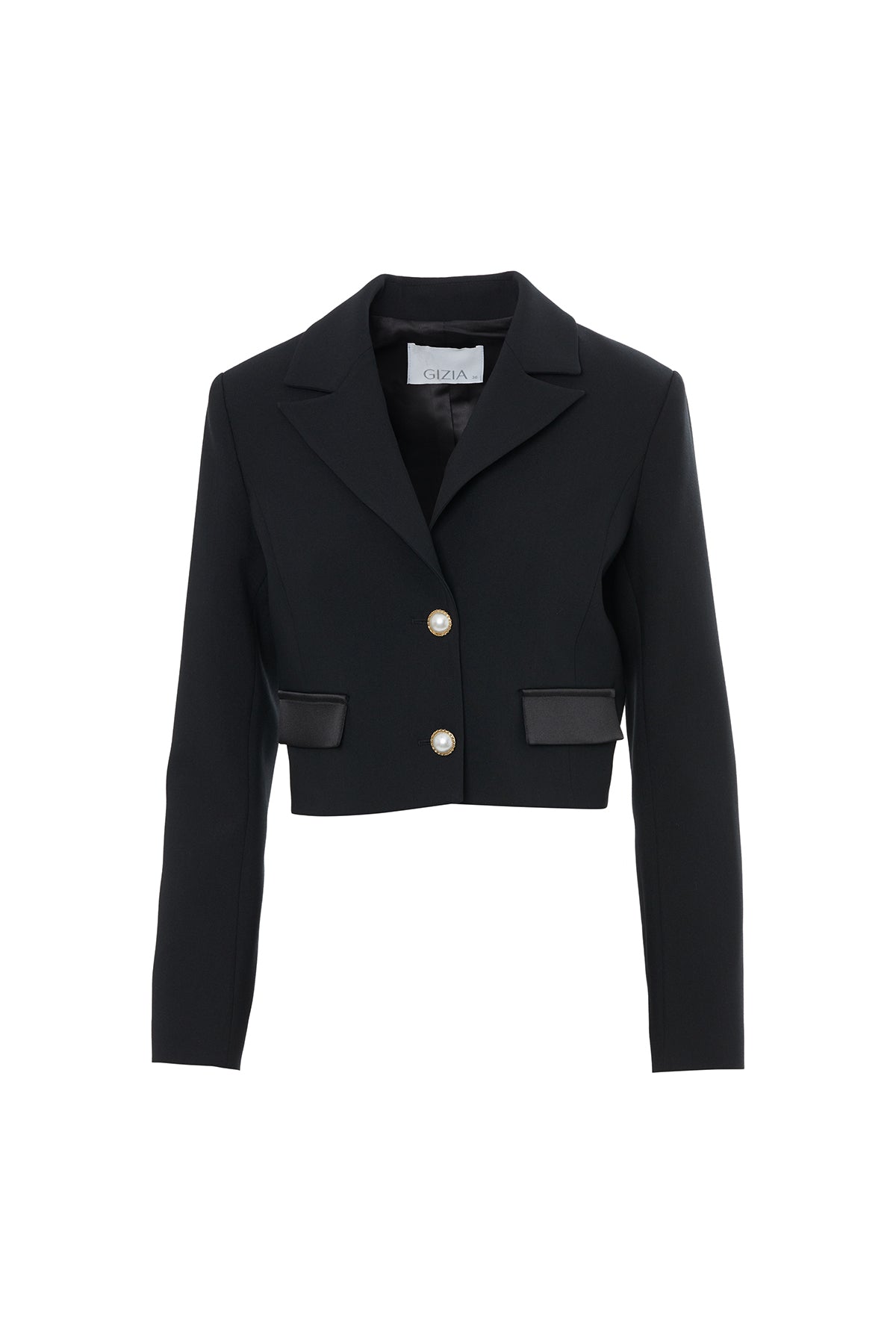 Black Short Button-Closure Jacket