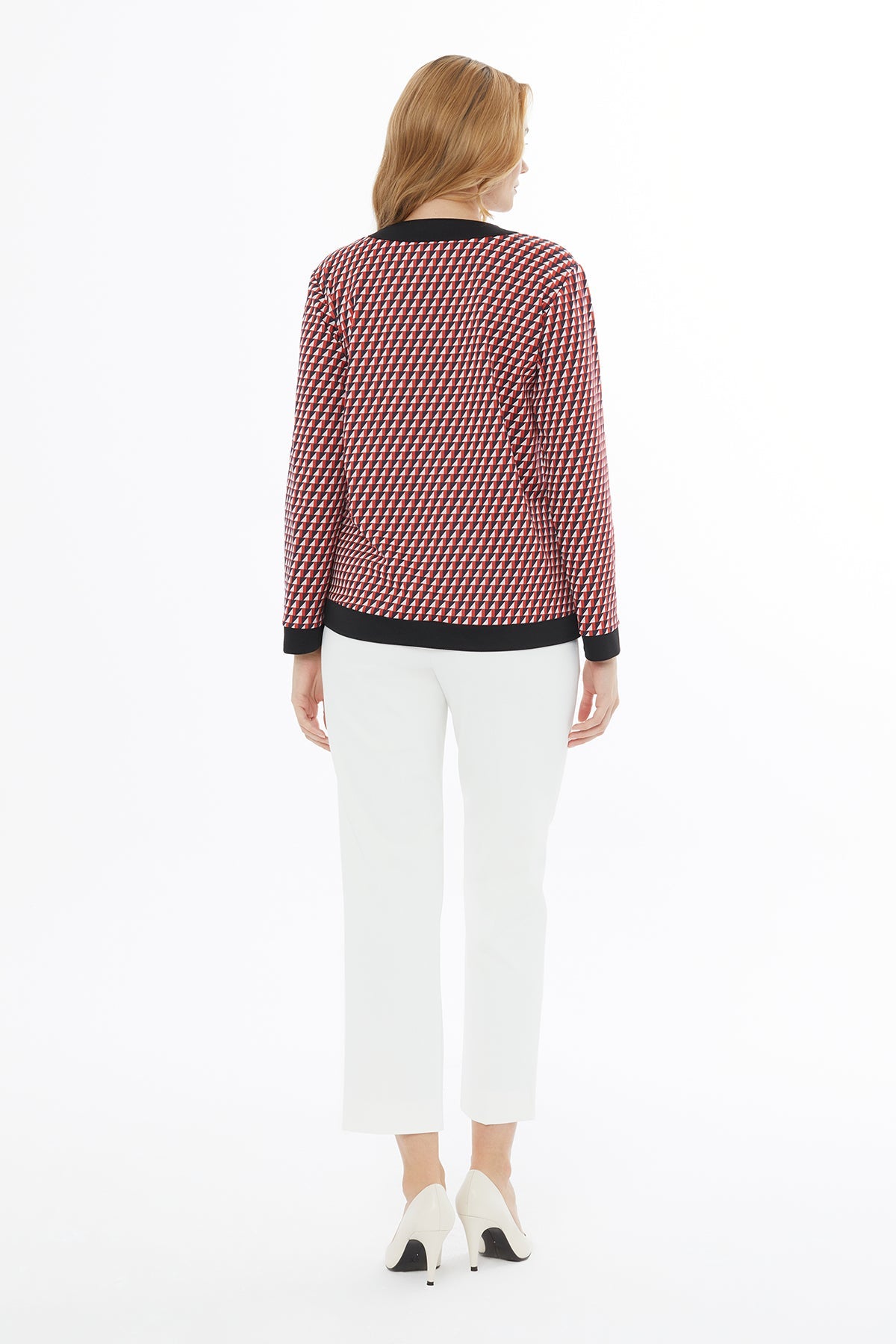 Printed V-Neck Jacket