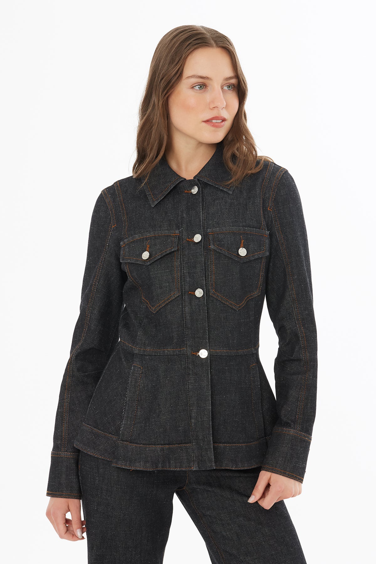 Shirt Collar Buttoned Jacket N