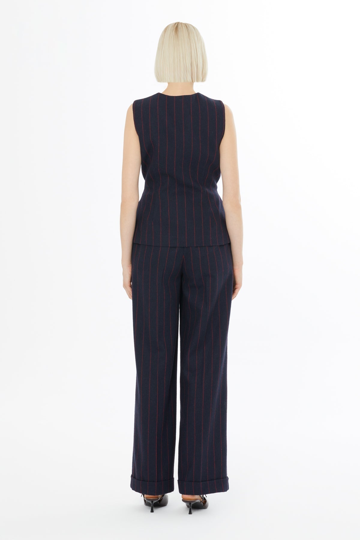 Black Drawstring V-Neck Vest