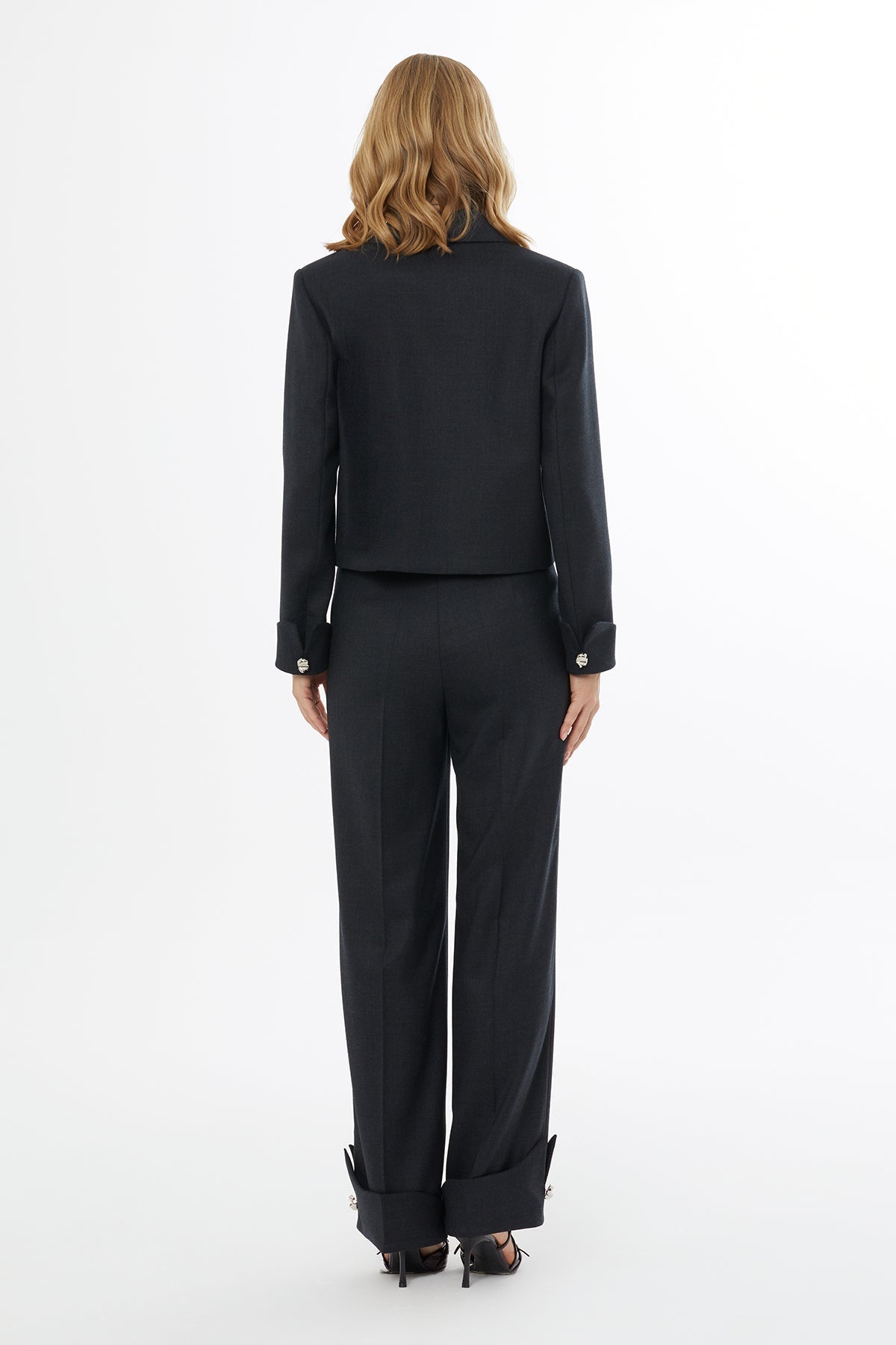 Grey Jacket with Button Closure