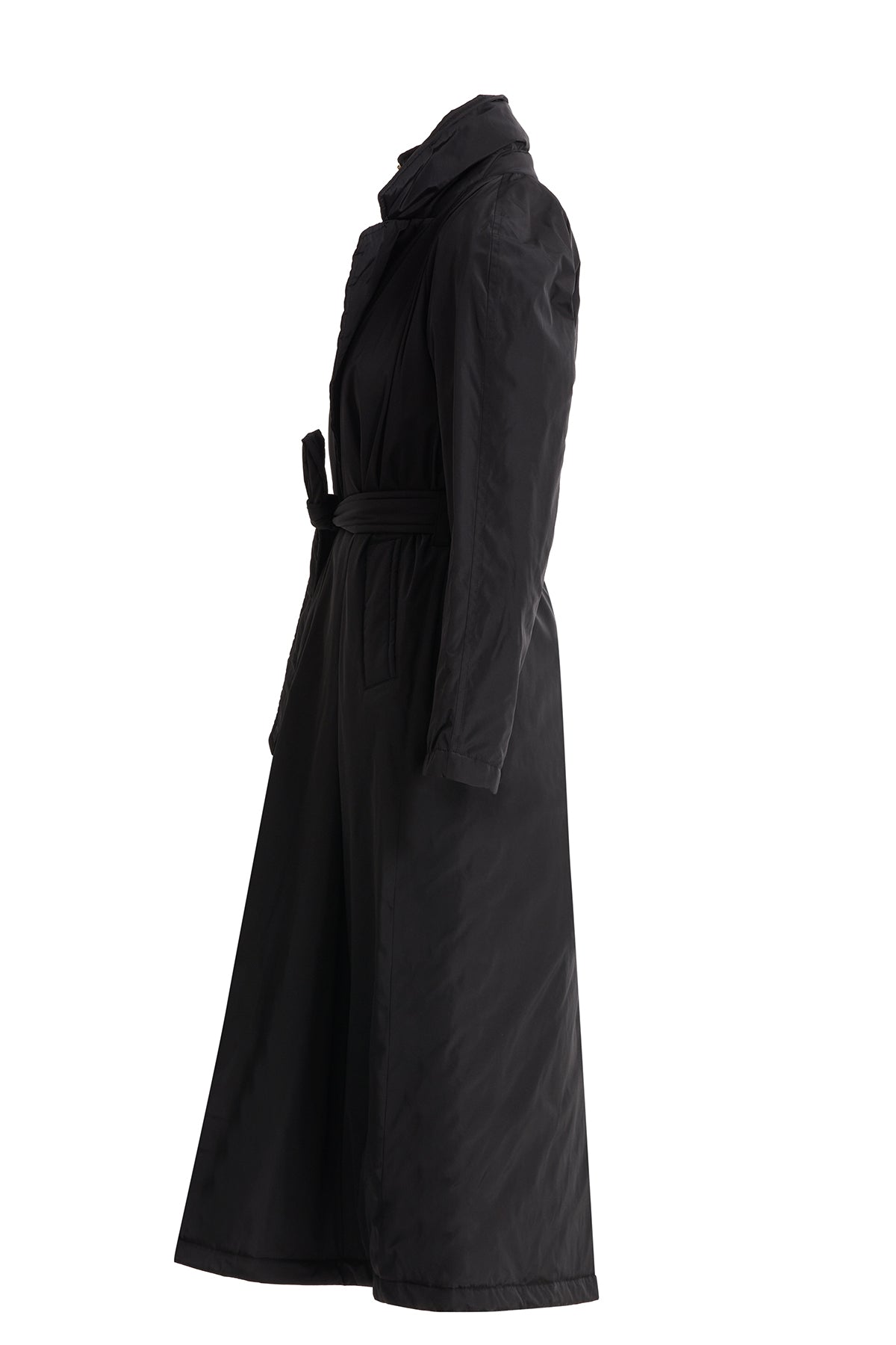 Belted Long Black Trench Coat