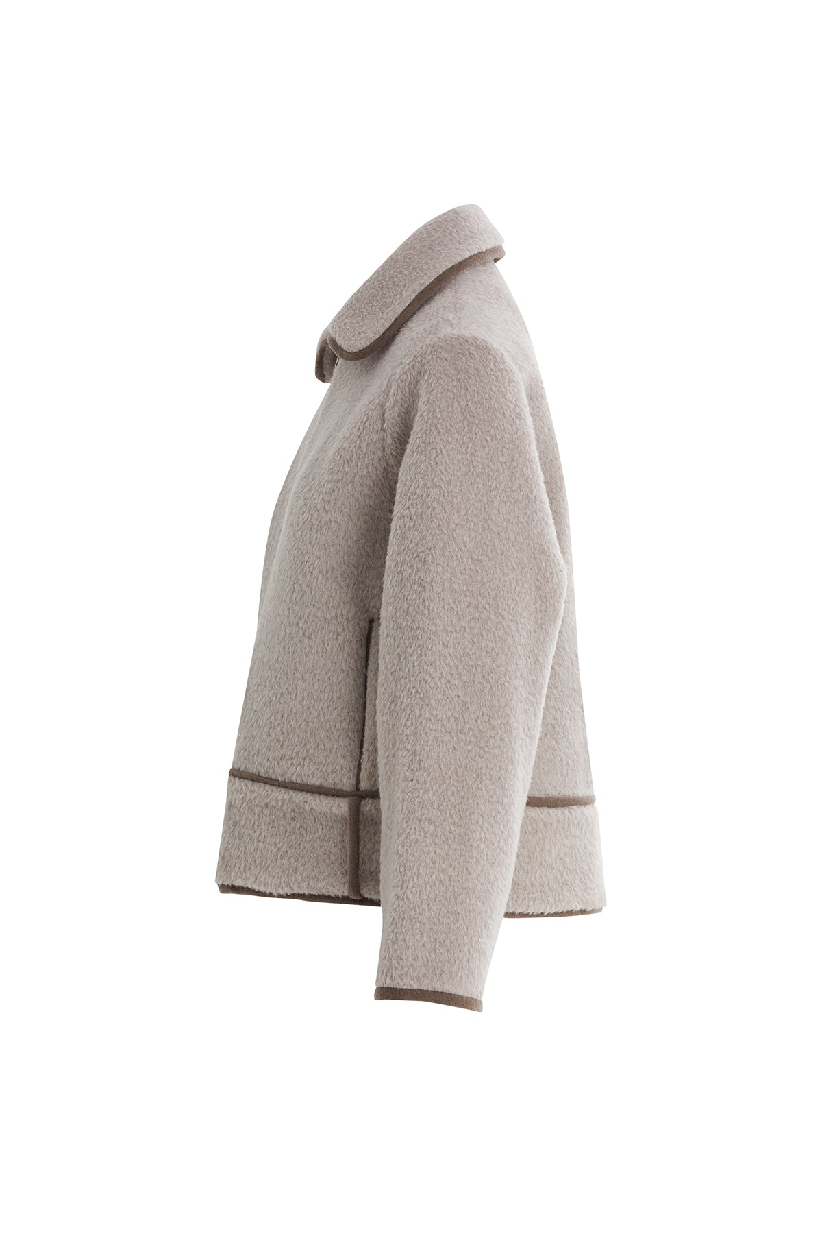 Beige Shirt-Collar Jacket