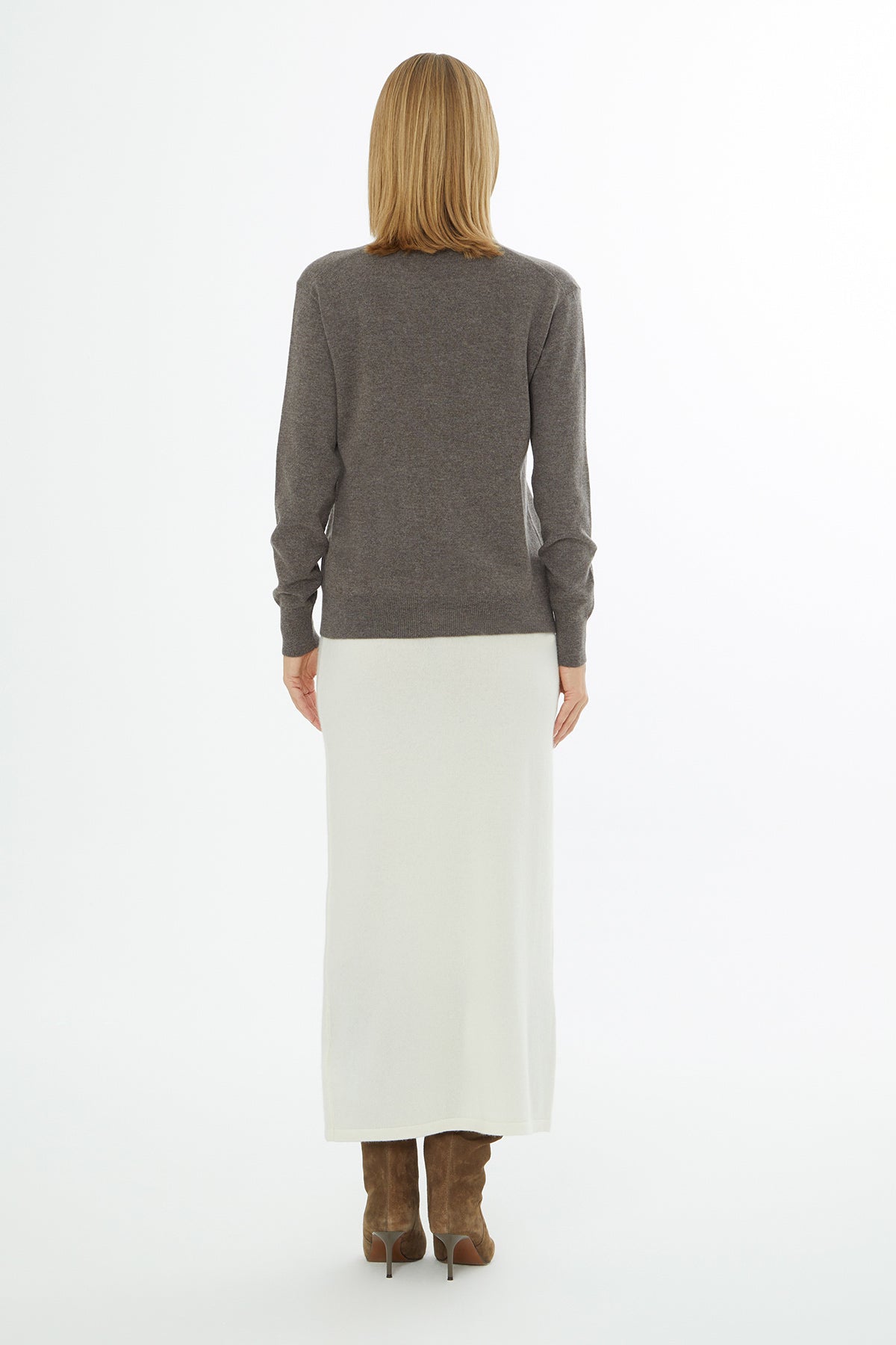 Brown Button-Closure V-Neck Cardigan