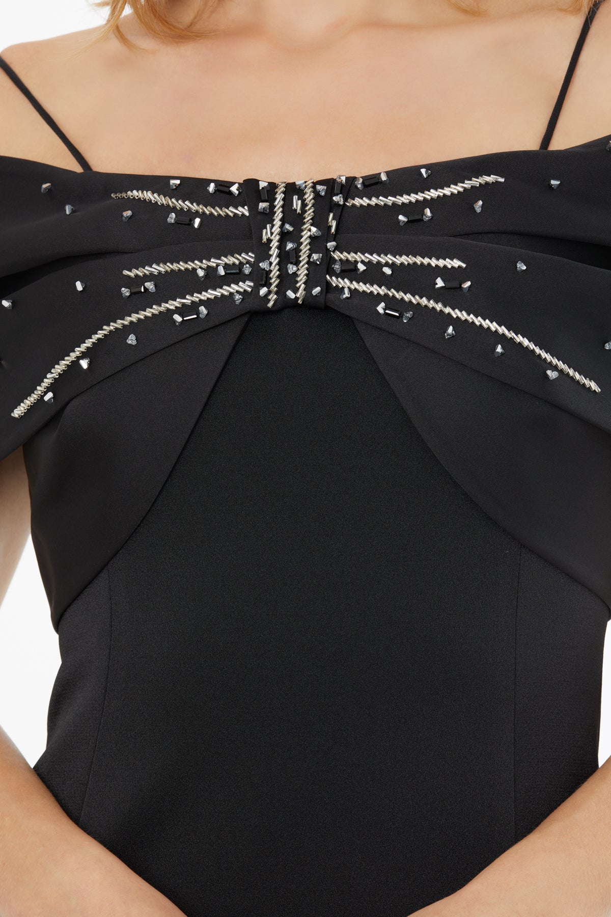 Stone Embellished Long Dress