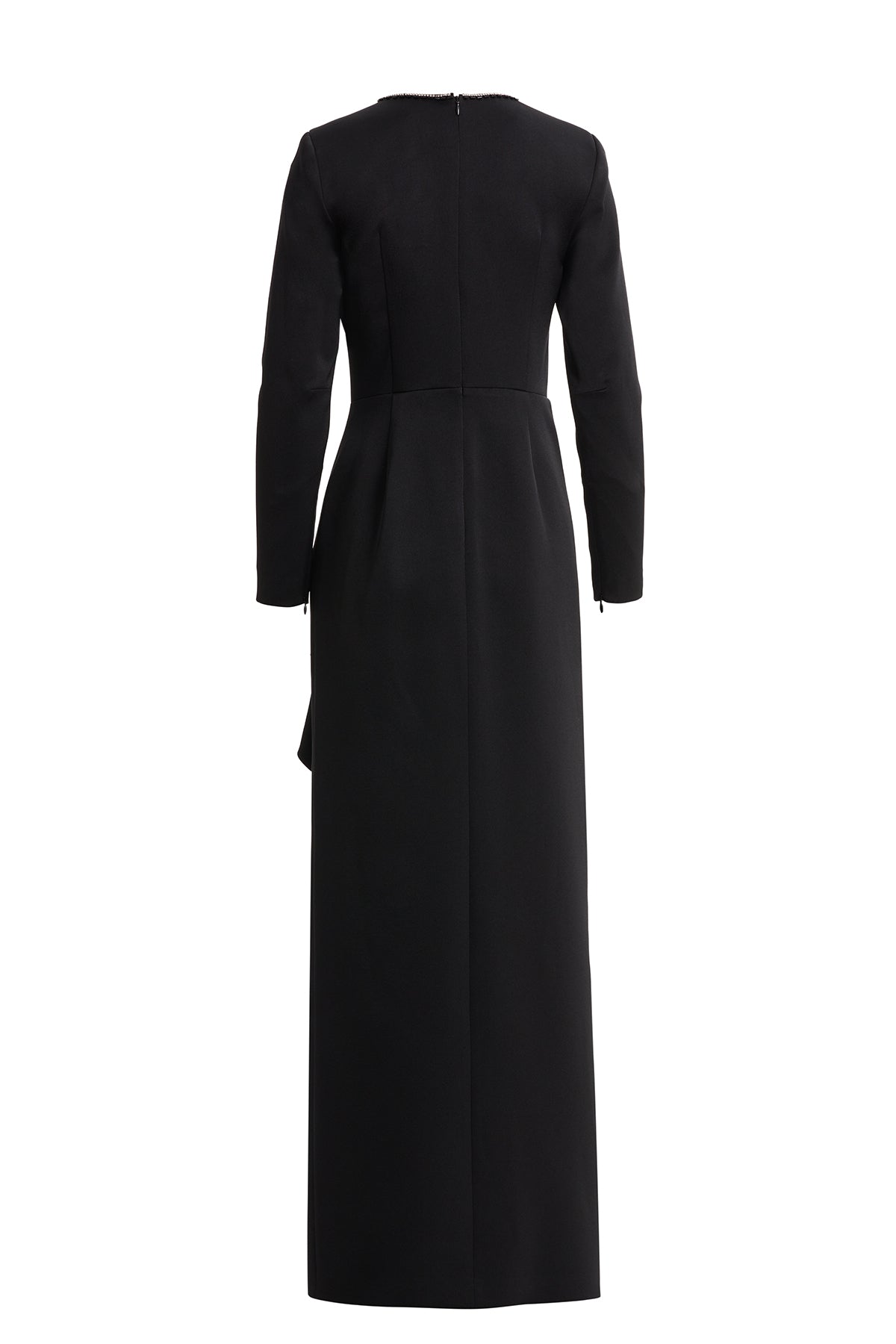 Stone-Embellished Black Long Dress