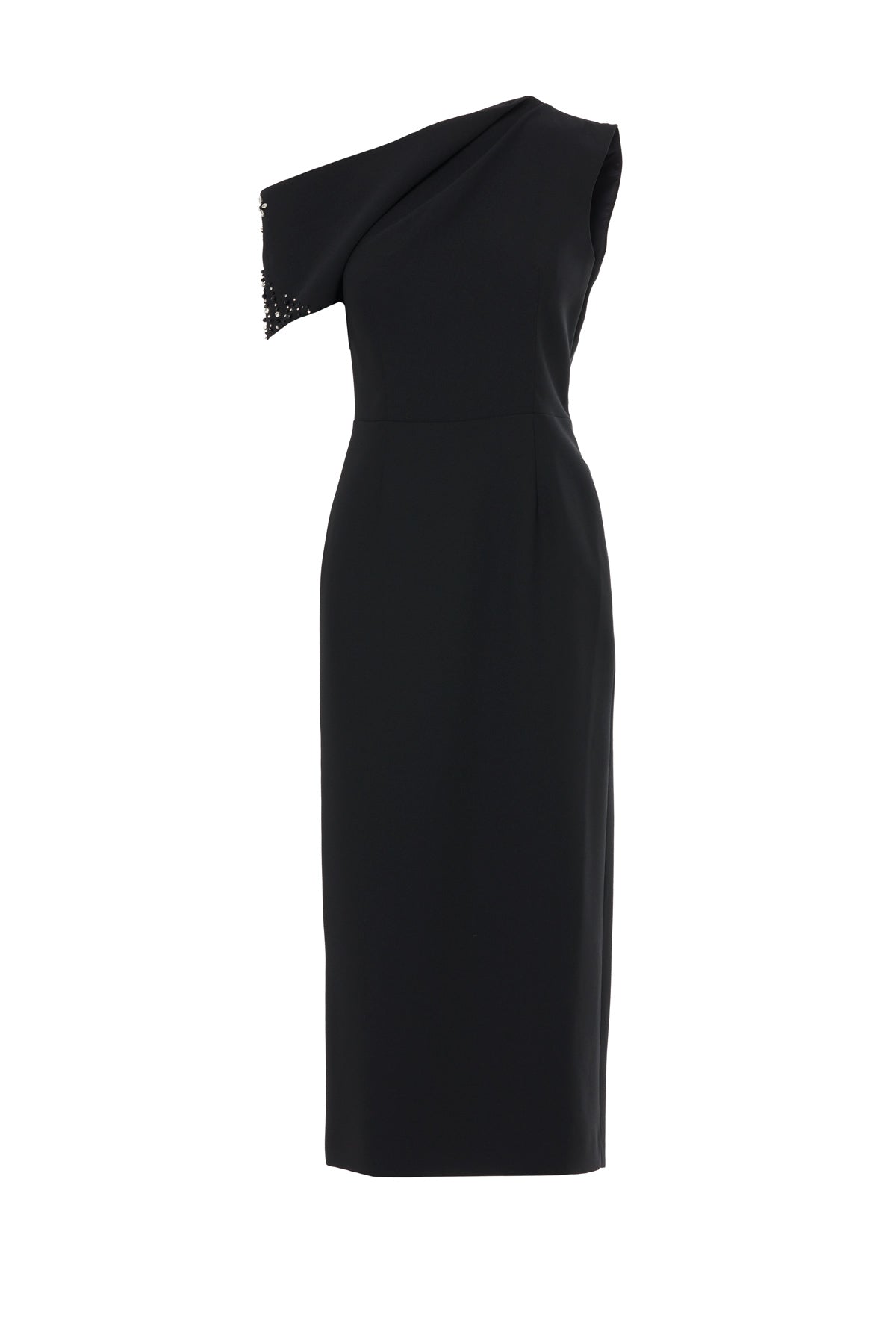 Black Low-Shoulder Maxi Dress
