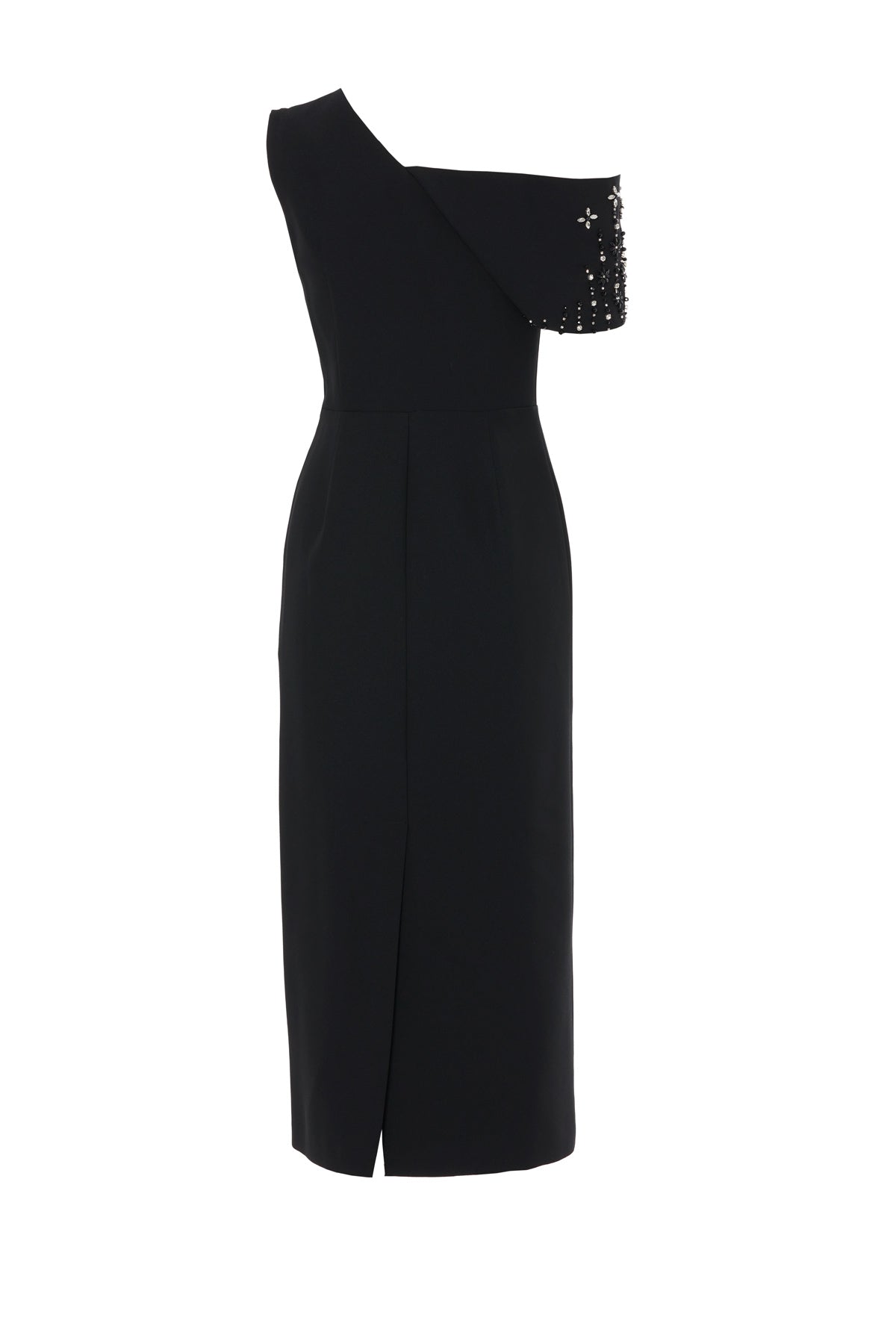 Black Low-Shoulder Maxi Dress