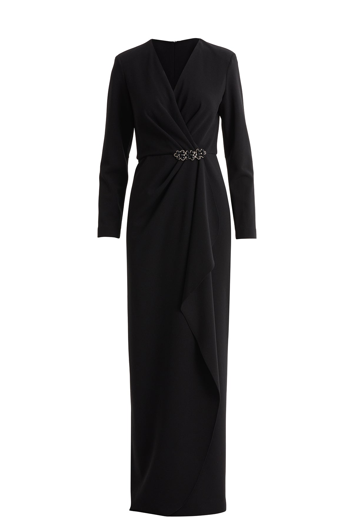 maxi dress with accessories Black Long Evening Line Mexican Grilled Flank Steak Solid Style Size:2XL [65-70 kg]