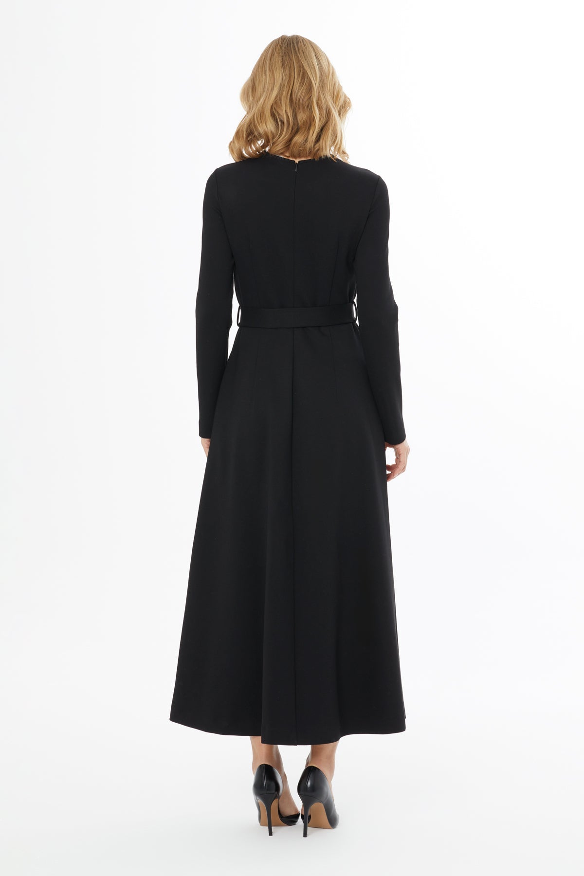 Black Embroidered Floral Maxi Dress