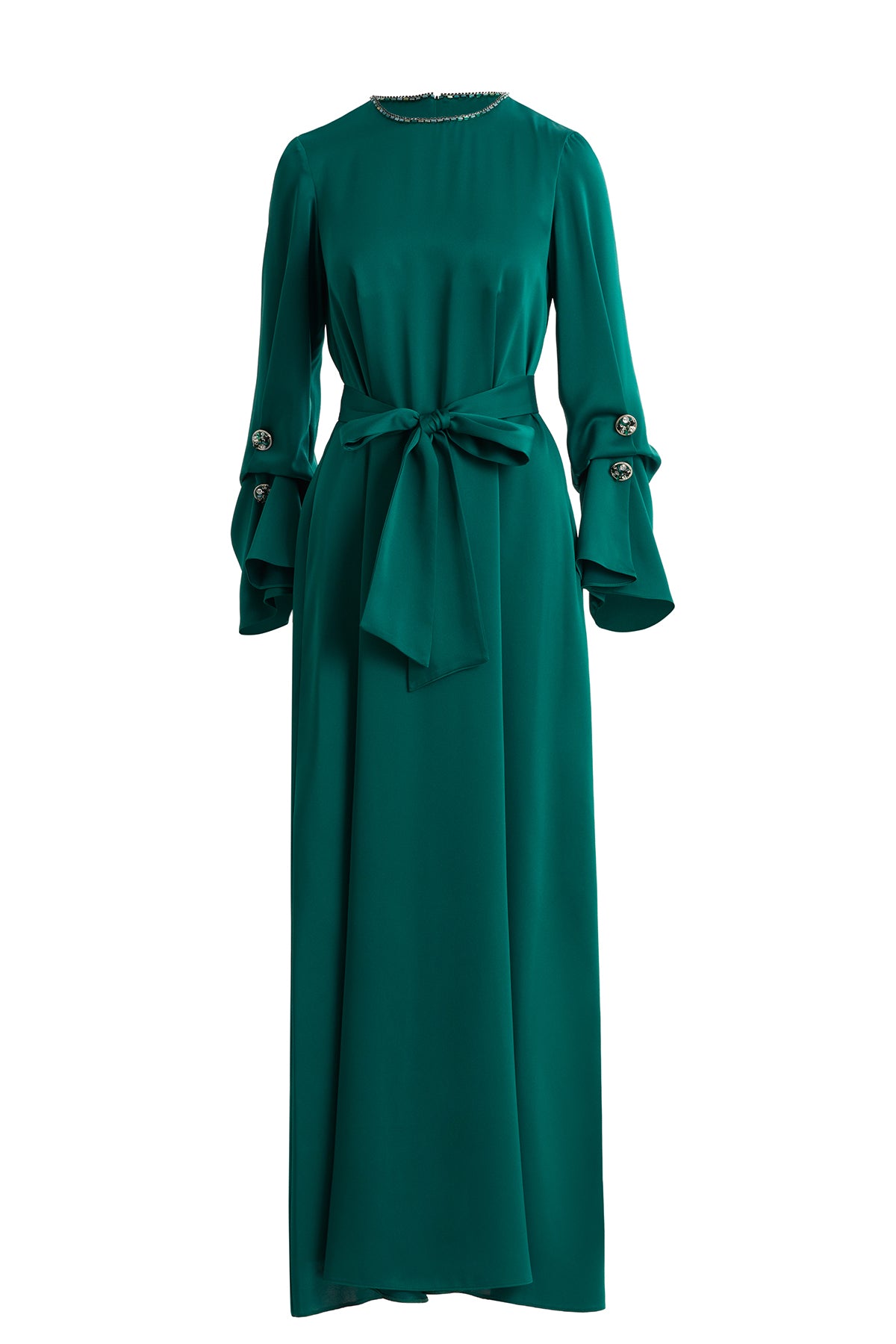 Green Dress with Detachable Belt