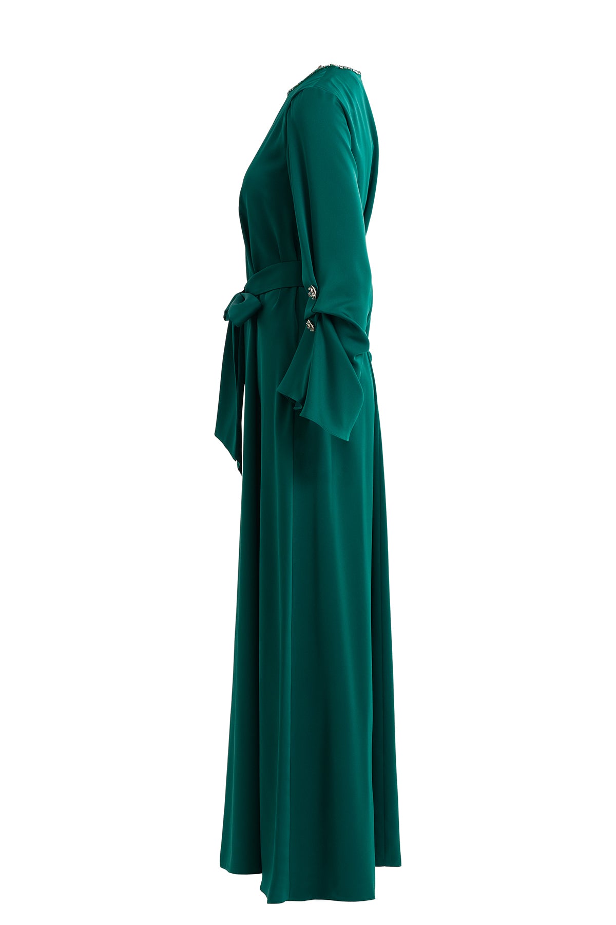 Green Dress with Detachable Belt