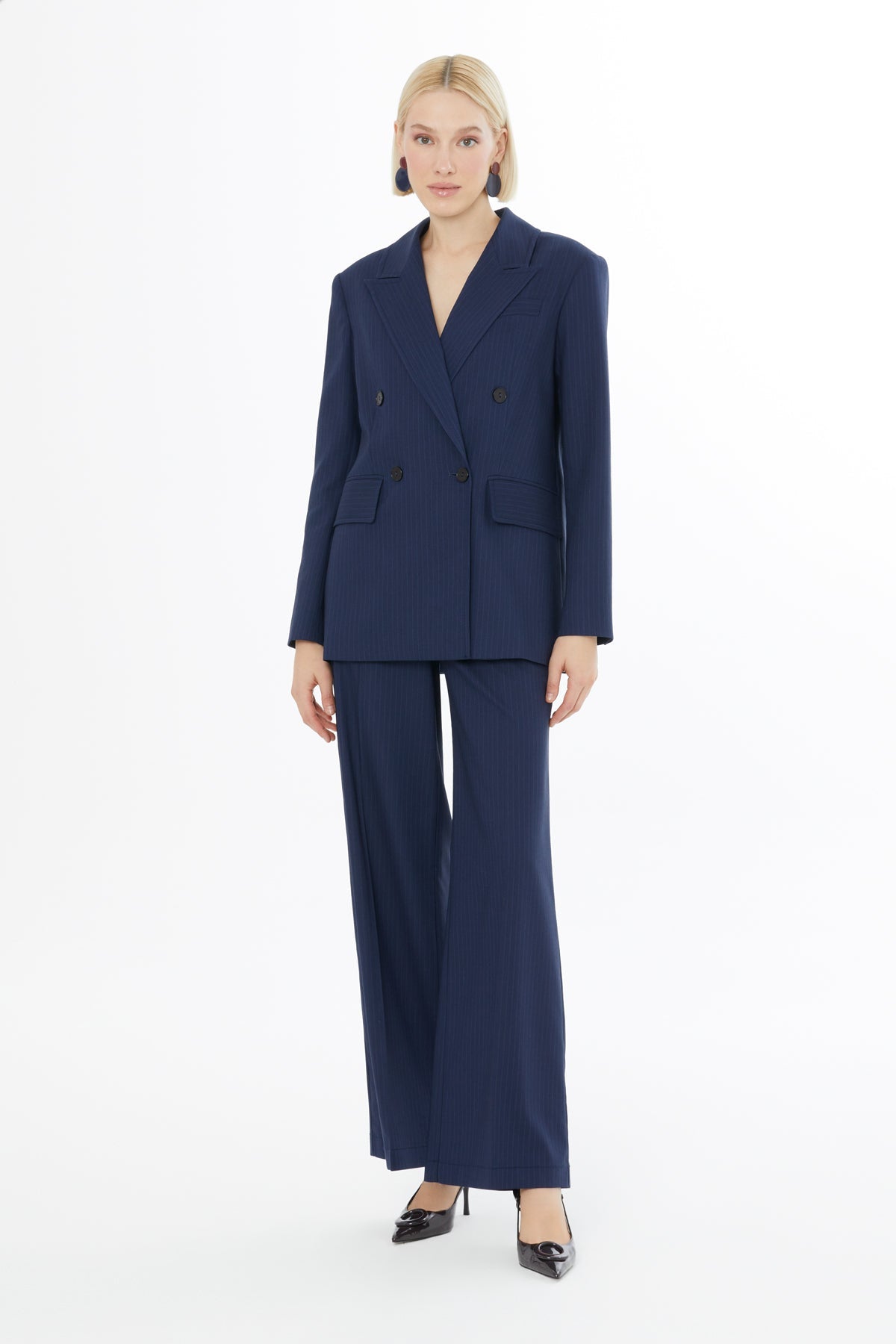 Navy Suit with Double-Breasted Jacket