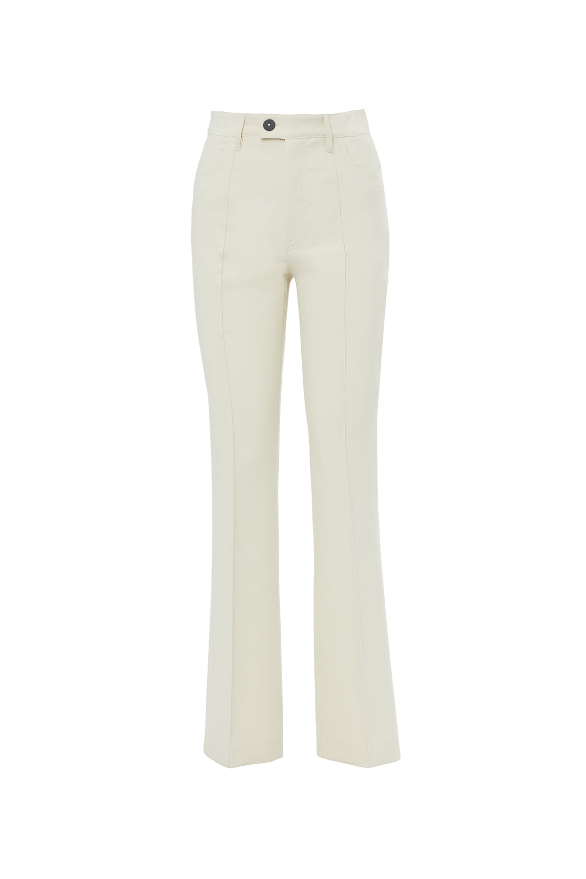Topstitched Flared Trousers N