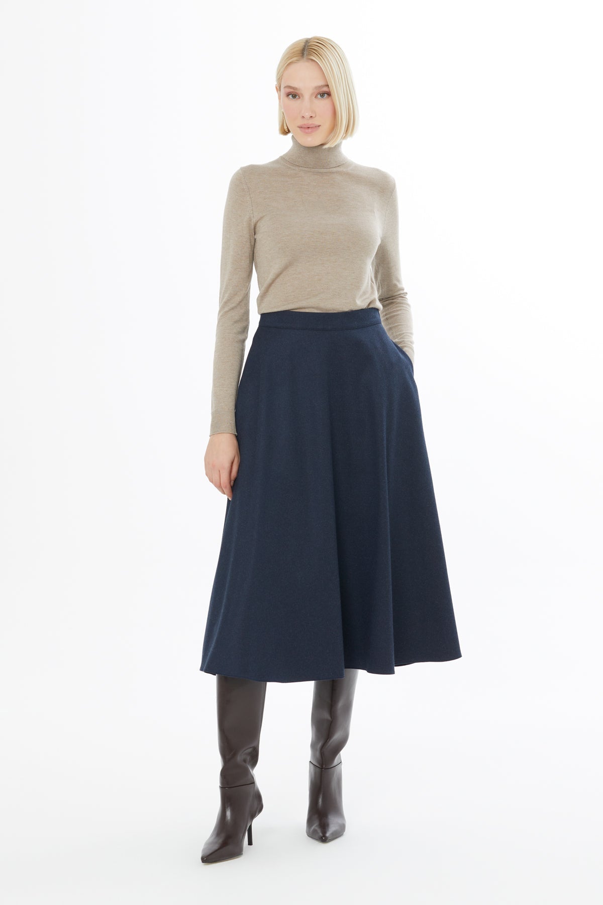 Navy Midi Skirt