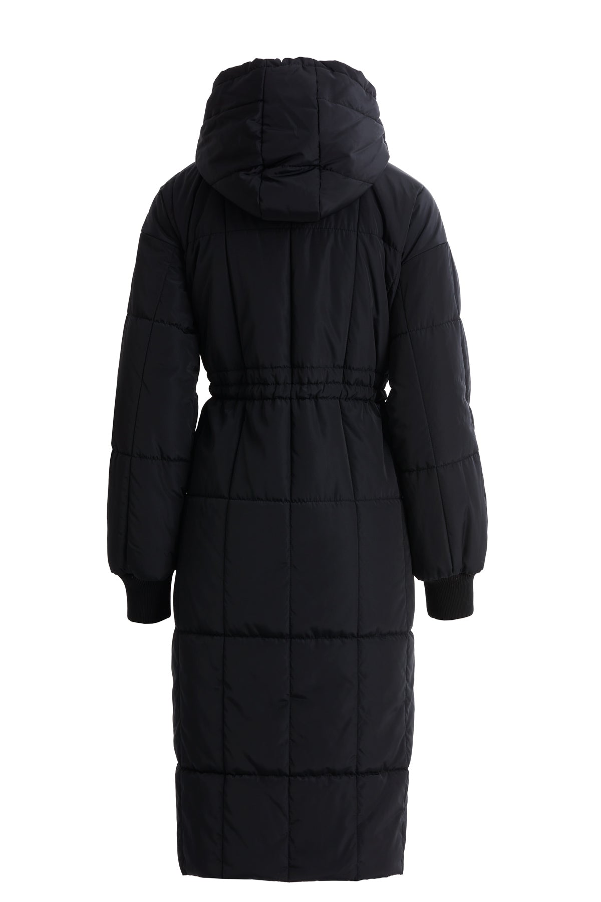 Black Long Quilted Pocket Coat