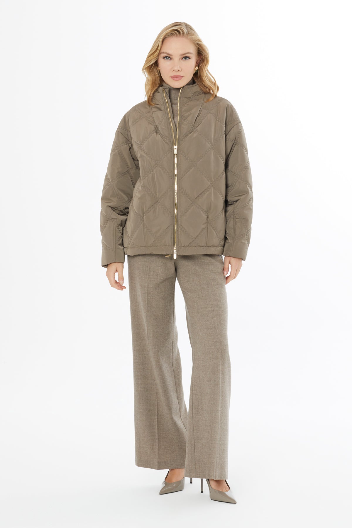 Brown Lined Quilted Coat