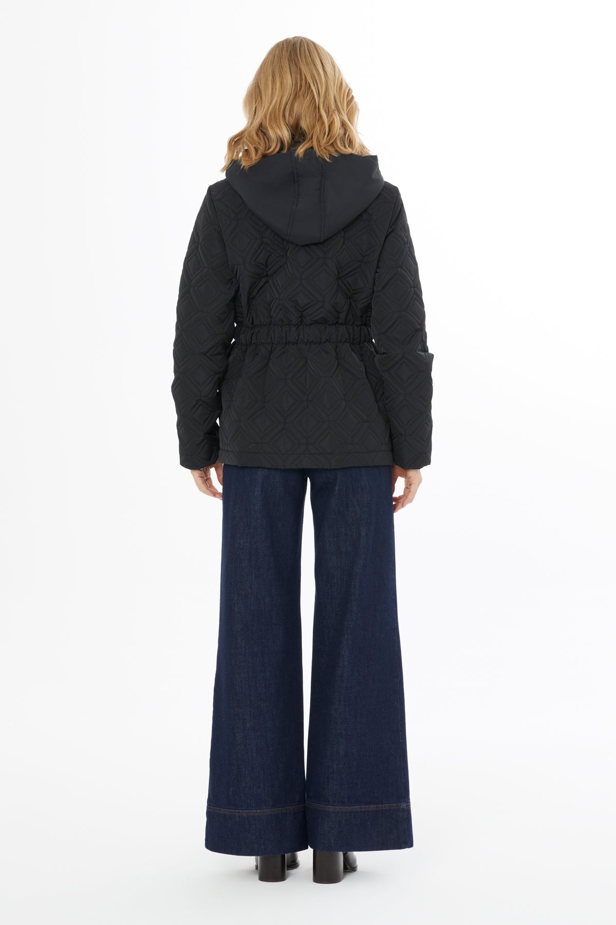 Black Jacket with Drawstring Waist