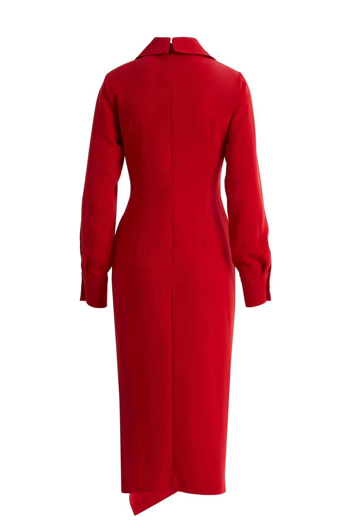 Burgundy Button-Front Midi Dress