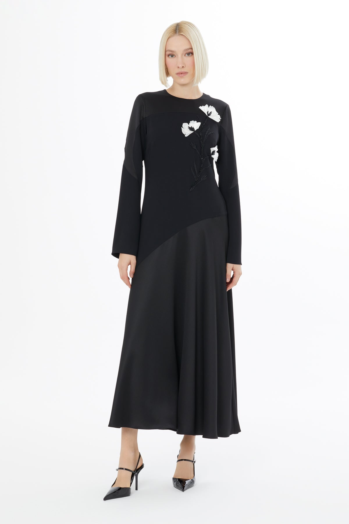 Long Sleeve Embroidered Maxi Dress