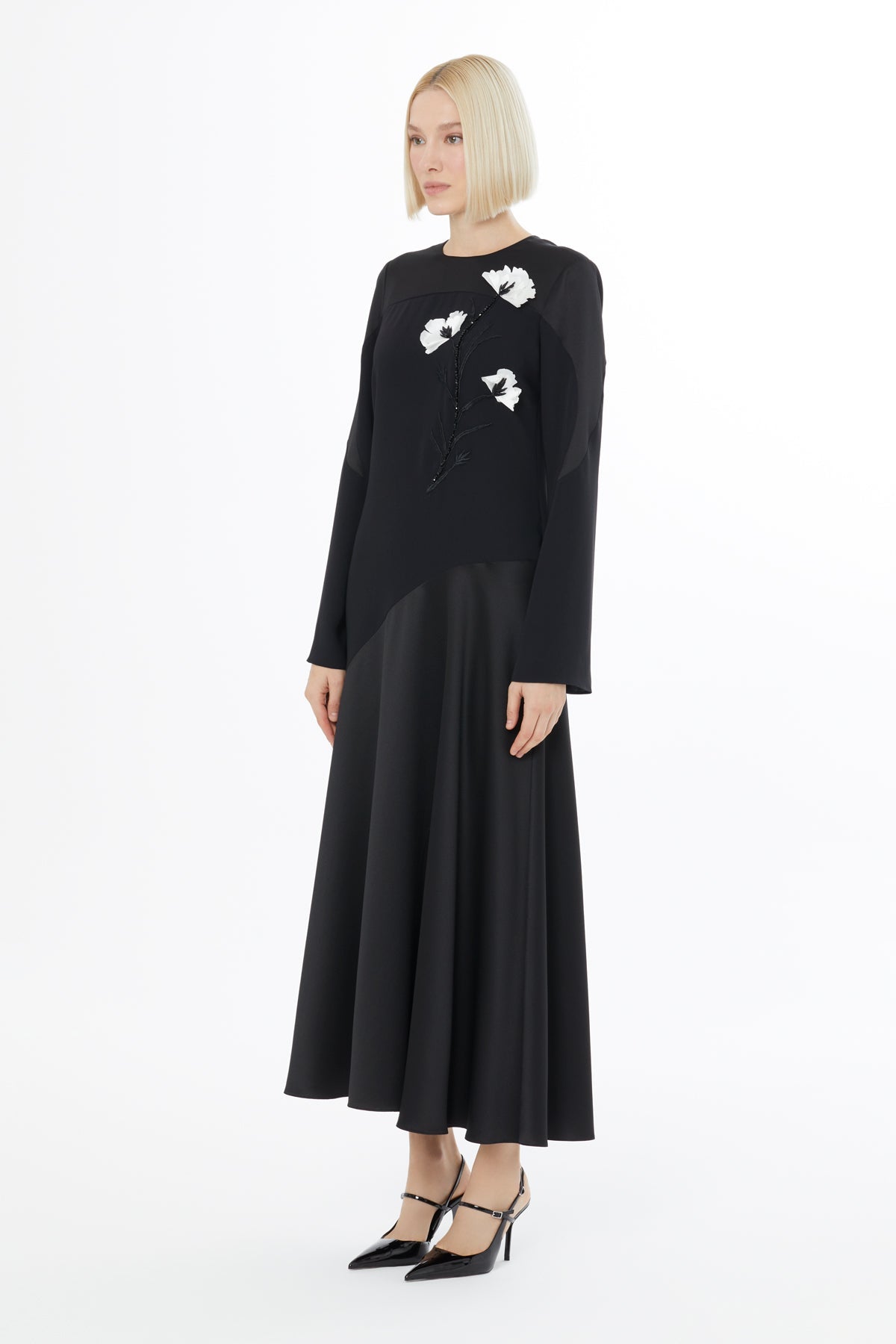 Black Embroidered Maxi Dress
