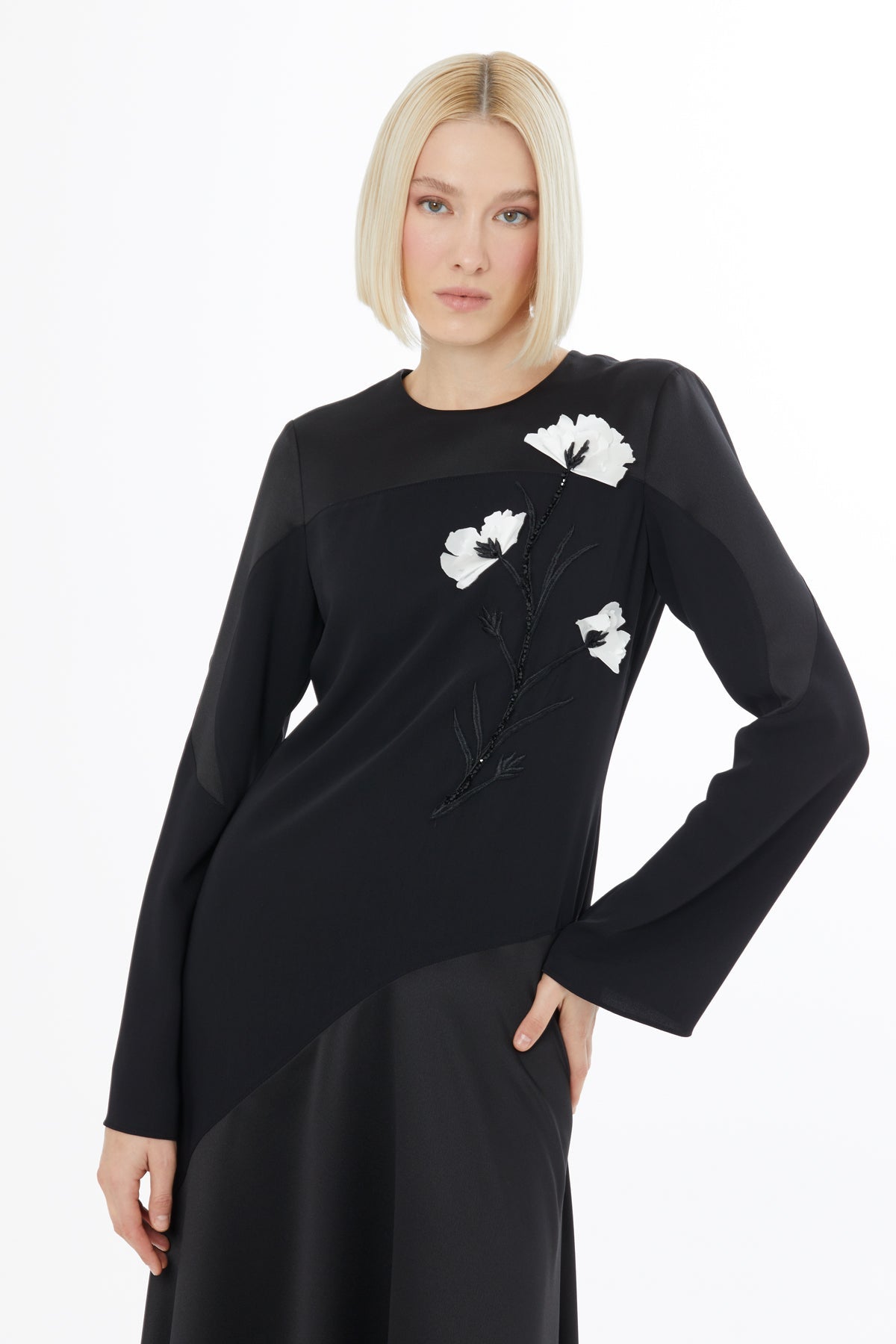 Long Sleeve Embroidered Maxi Dress