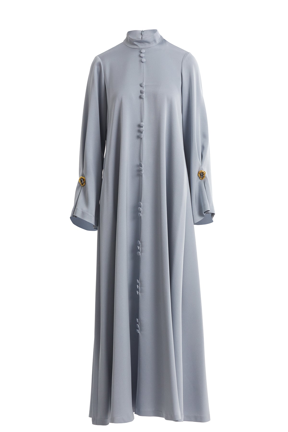 Grey Long-Sleeved Zippered Dress