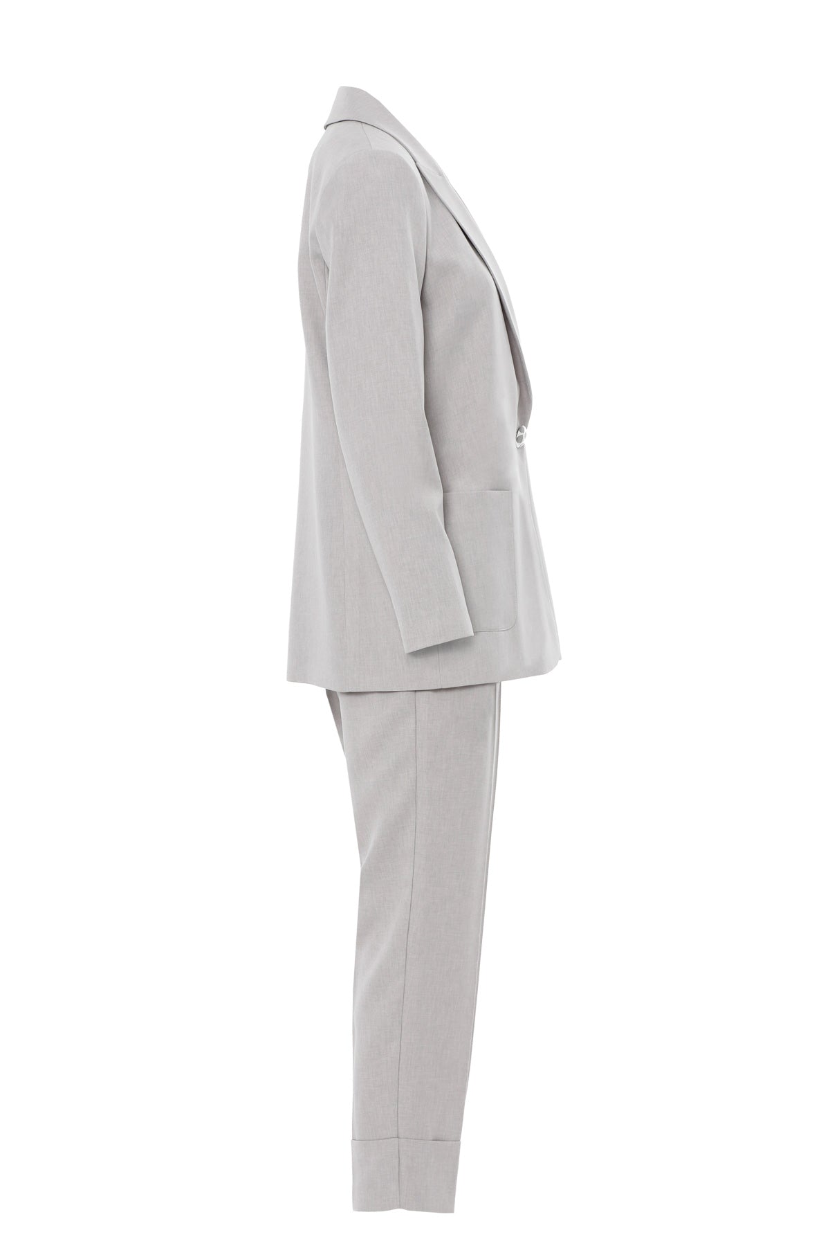 Grey Suit with Double-Leg Trousers