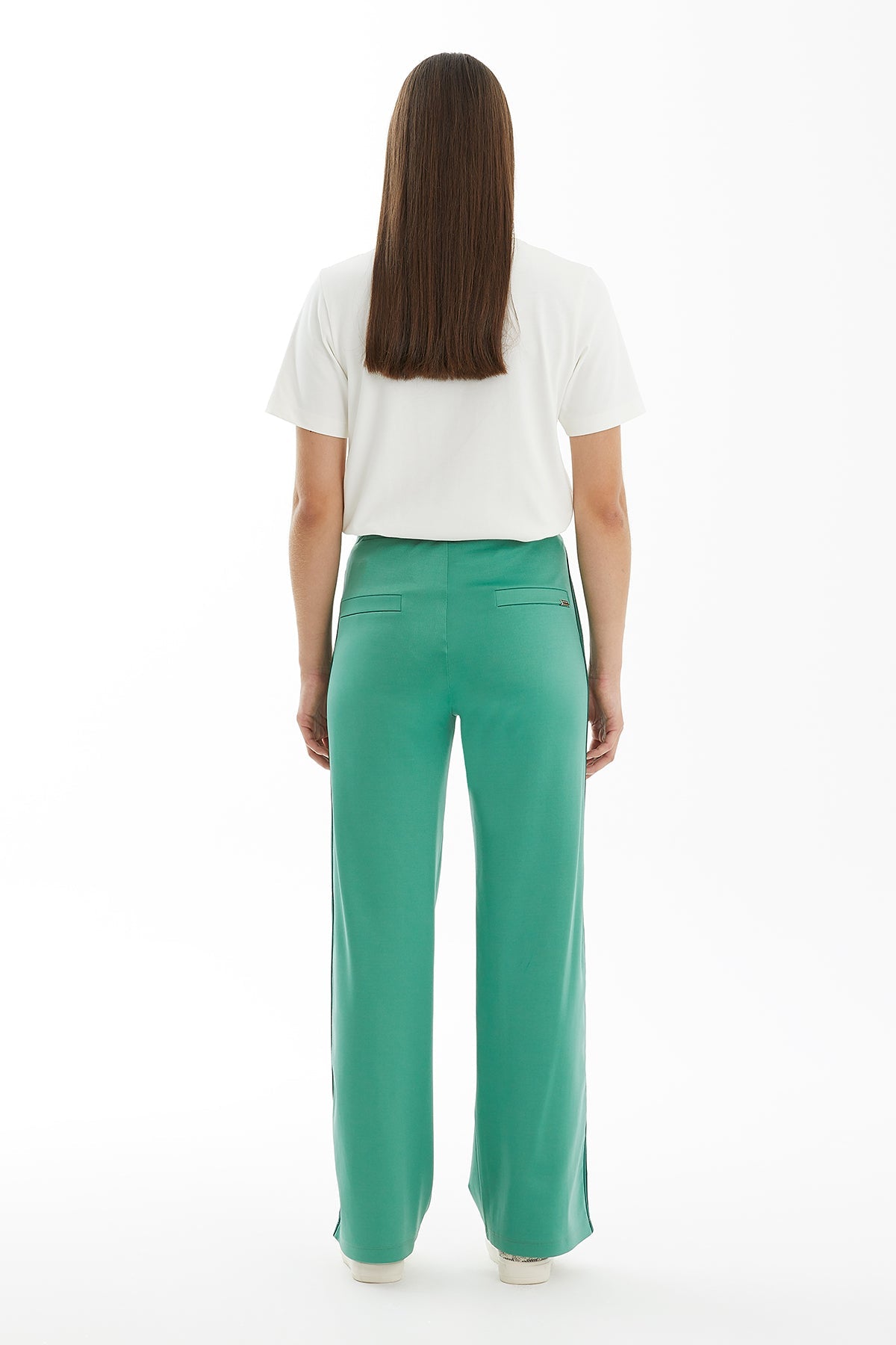 Green Side-Piped Track Pants