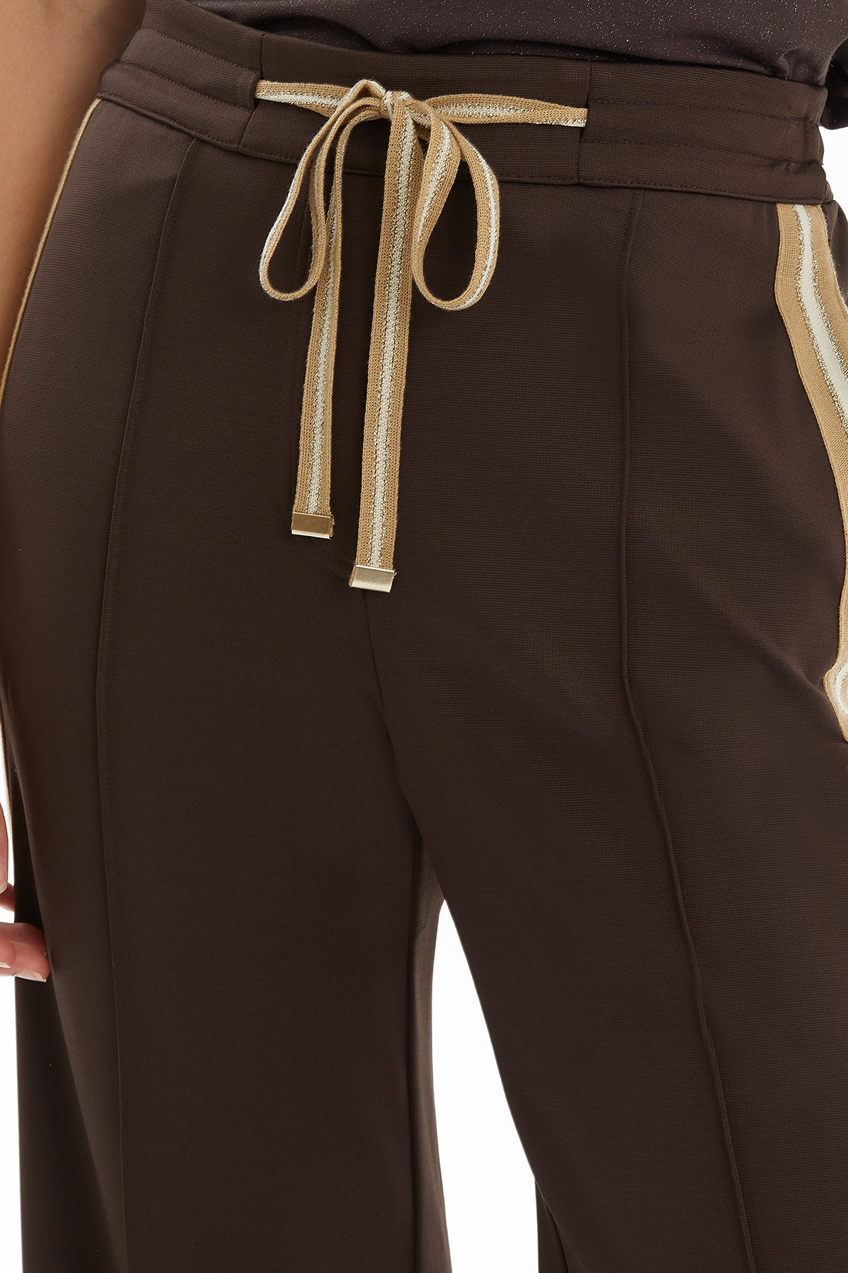 Brown Side-Detail Track Pants