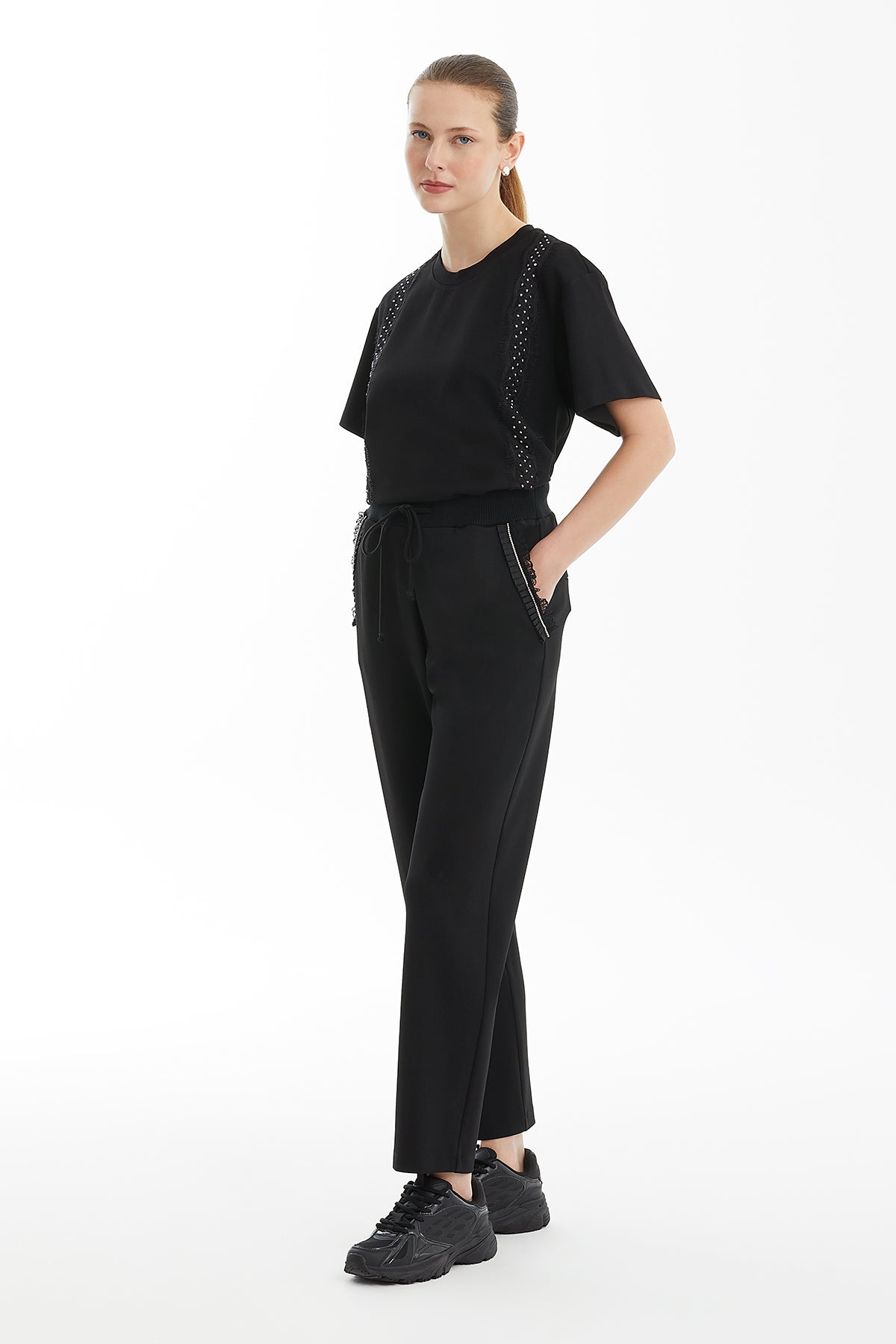Black Hardware Pocket Track Pants