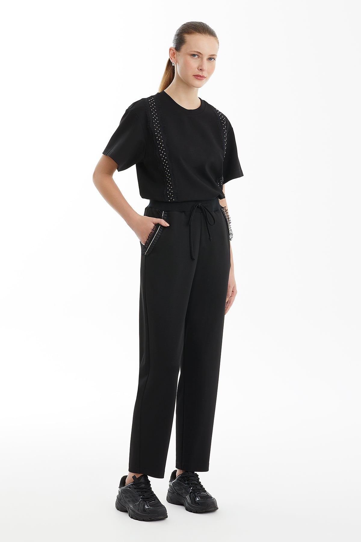 Black Hardware Pocket Track Pants