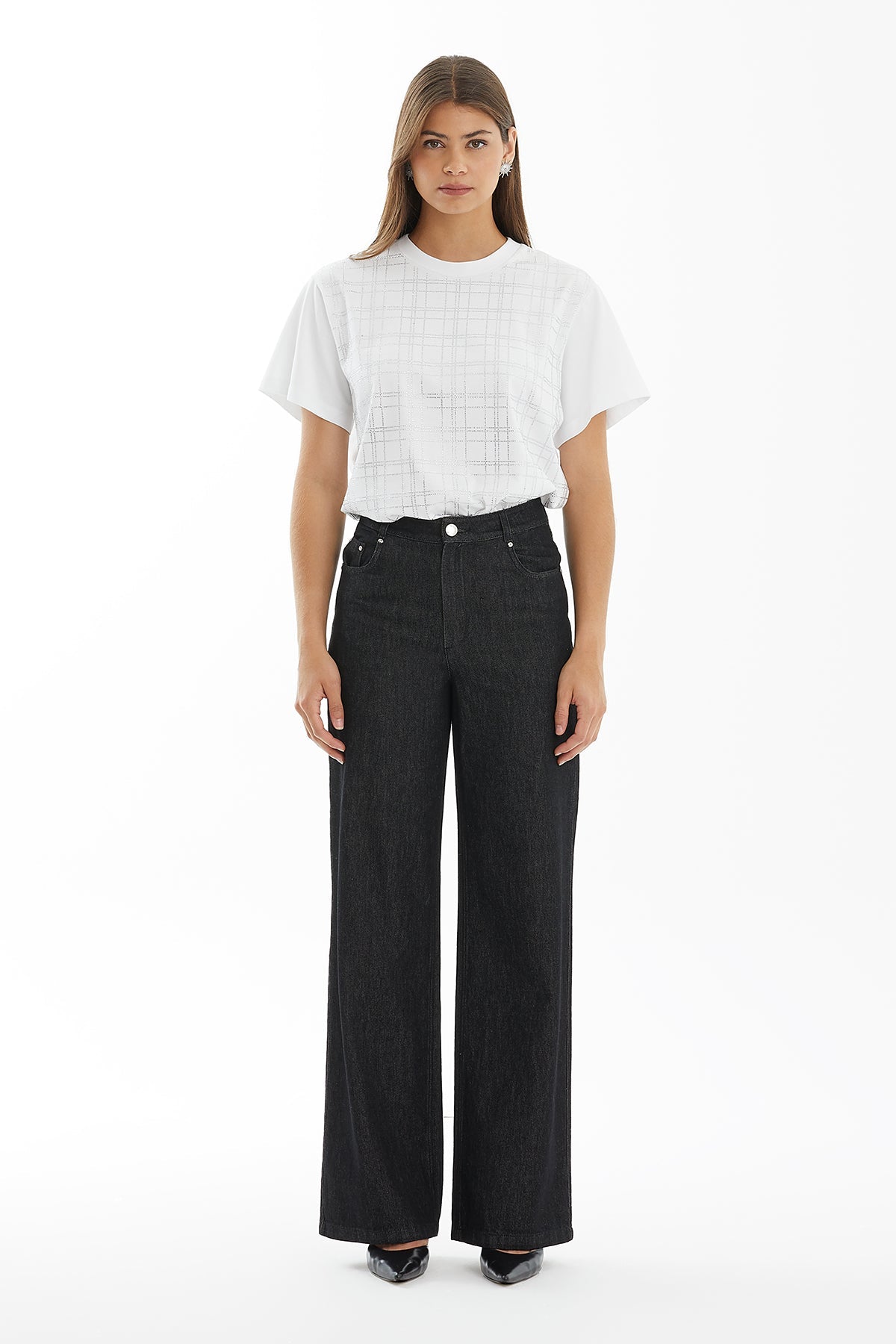 Black Wide-Cut Jeans