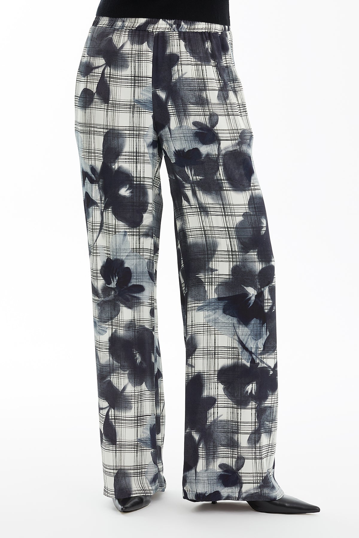 Patterned Wide-Leg Pants