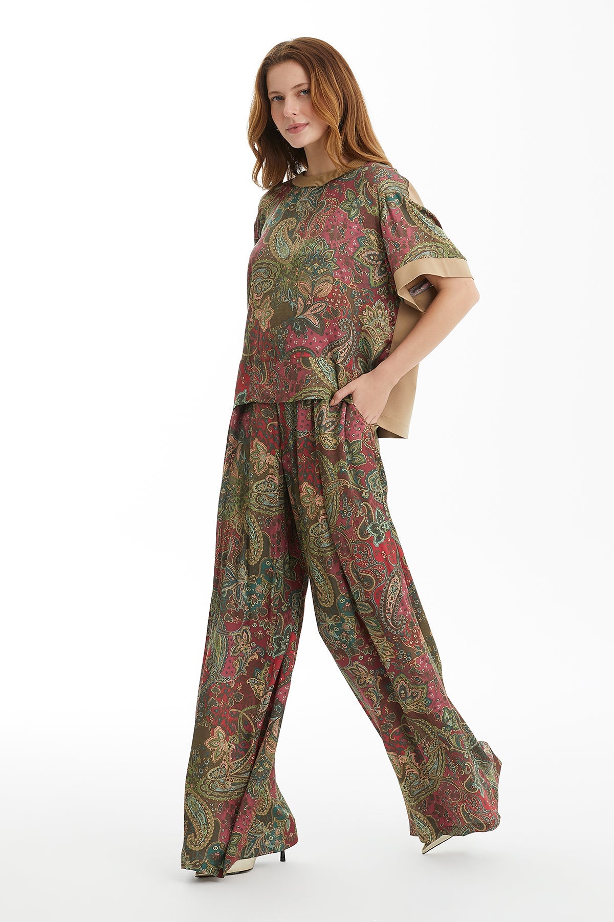 Patterned Front and Sleeve T-Shirt