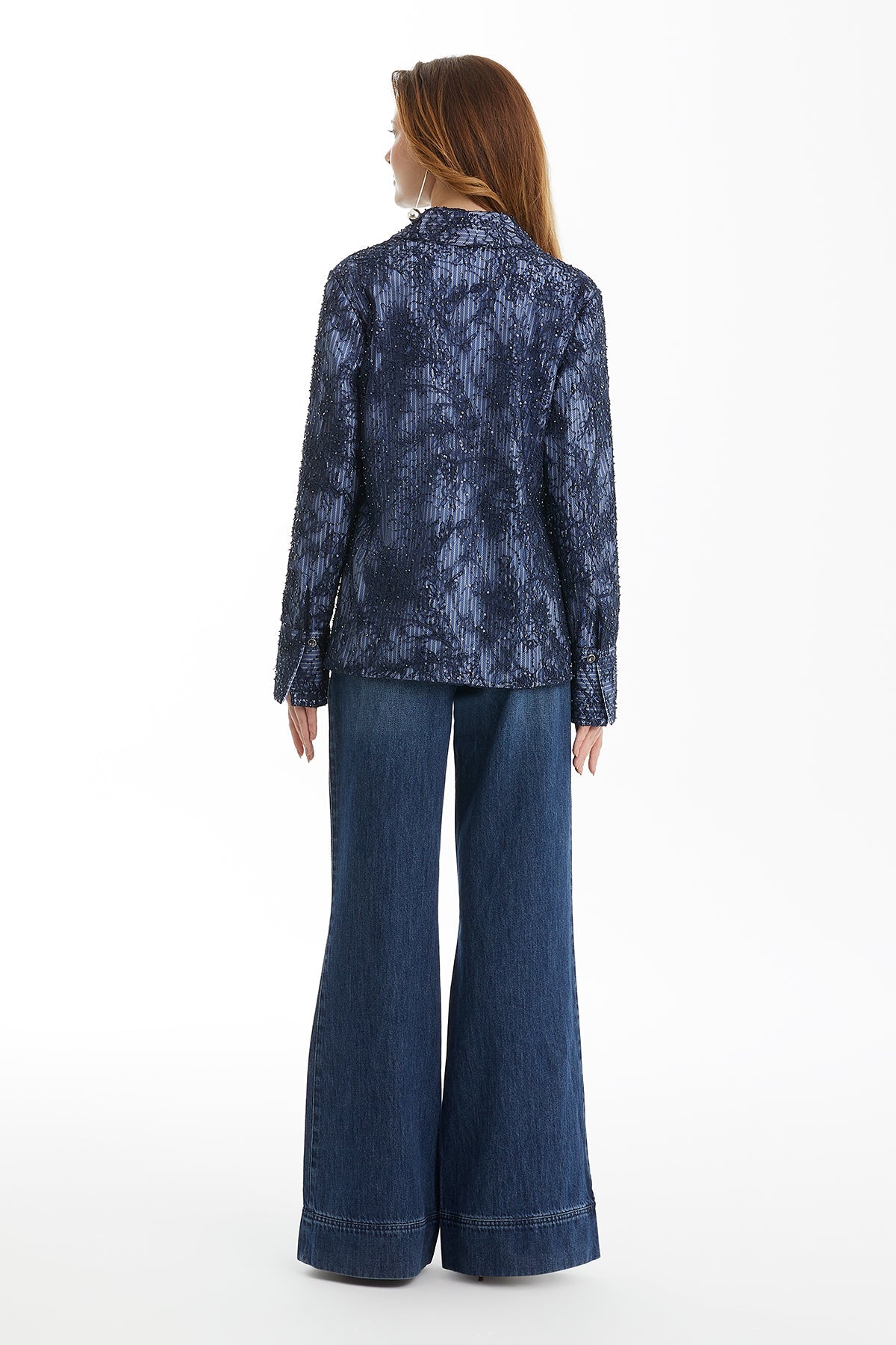 Dark Navy Double-Layer Fabric Shirt