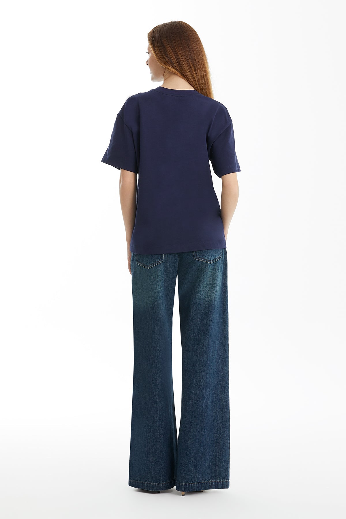 Dark Navy Embroidered Detail T-Shirt
