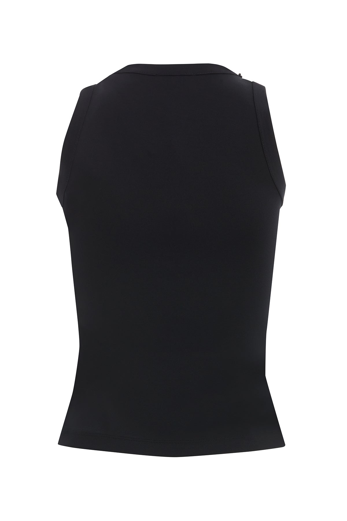 Black Halter Top with Embroidered Collar