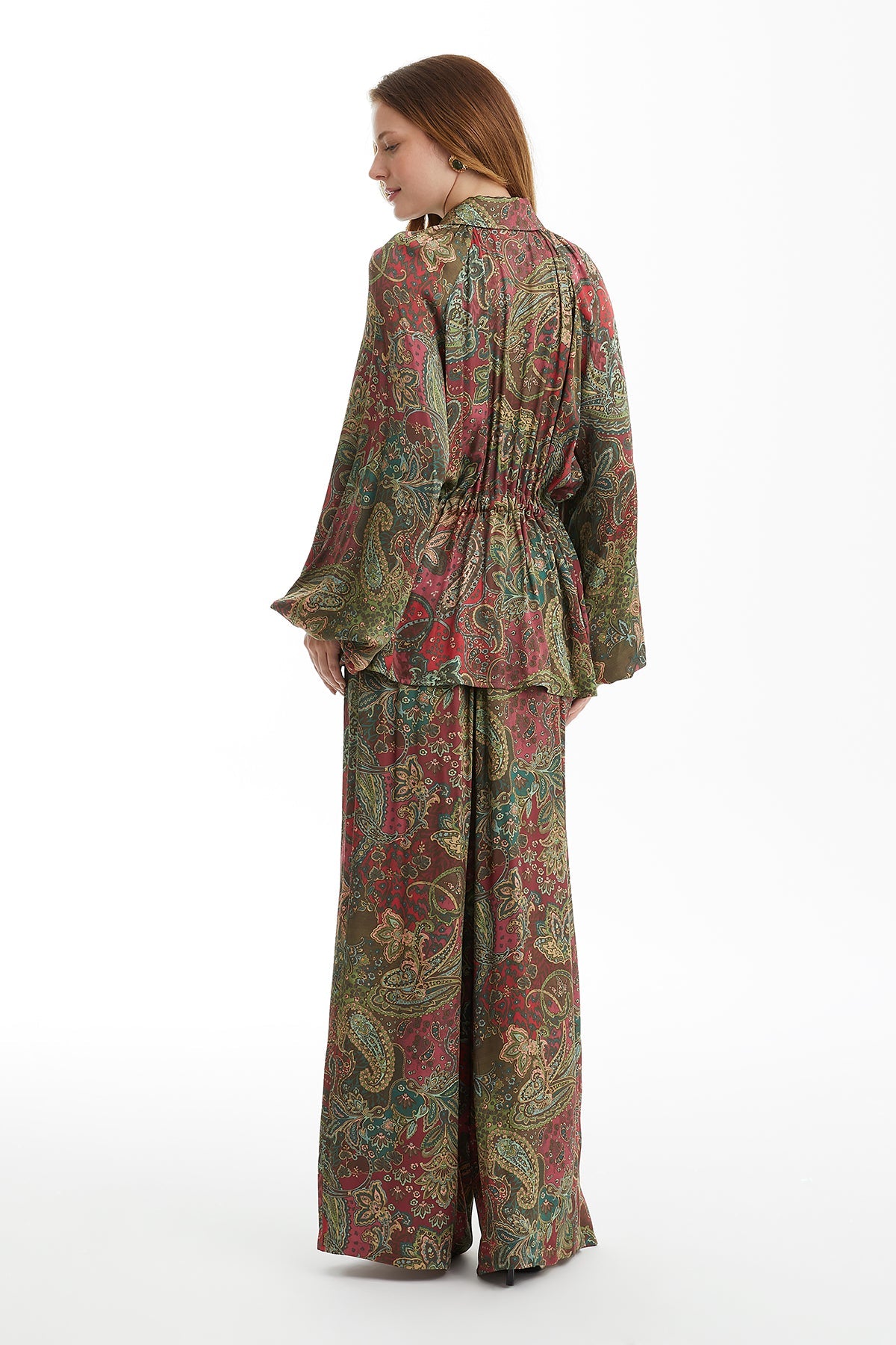 Patterned Jacket with Eyelet and Bead Detail