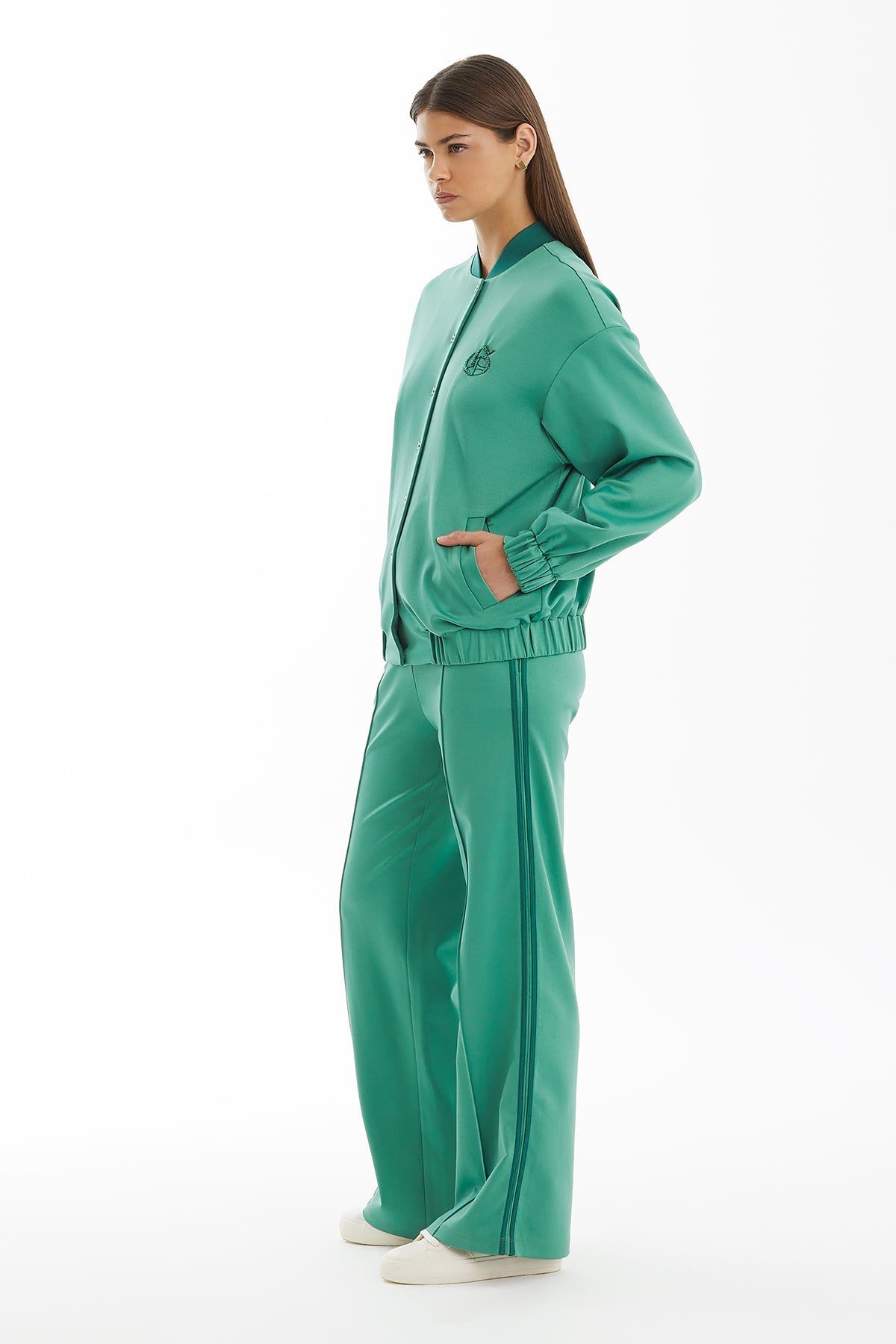 Green Embroidered Jacket with Bead Embellishment