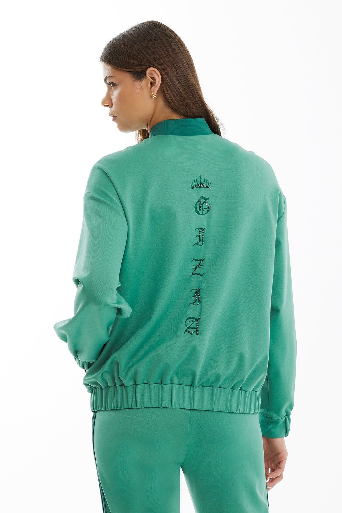 Green Embroidered Jacket with Bead Embellishment